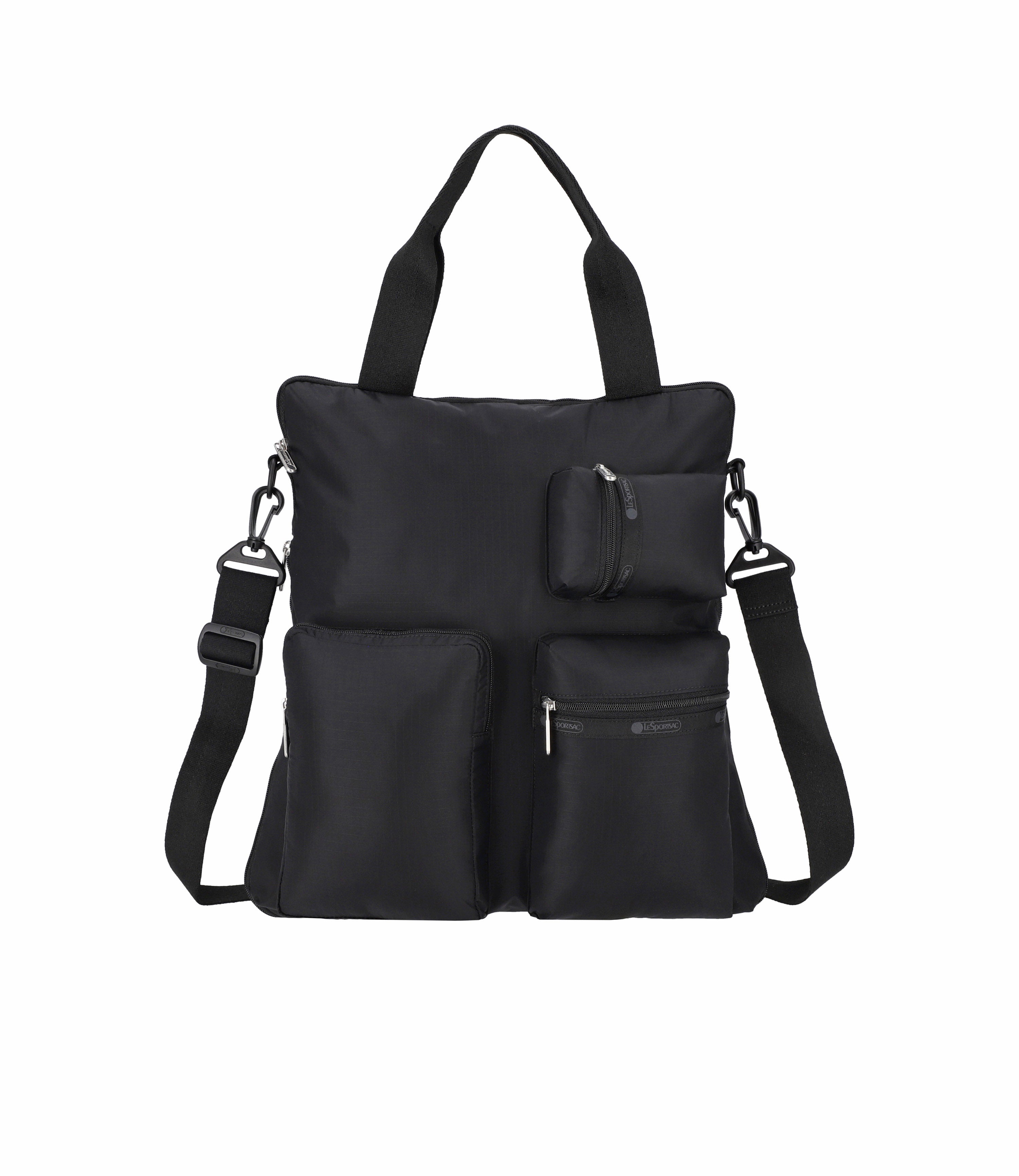 Cargo North/South Tote - Black solid – LeSportsac