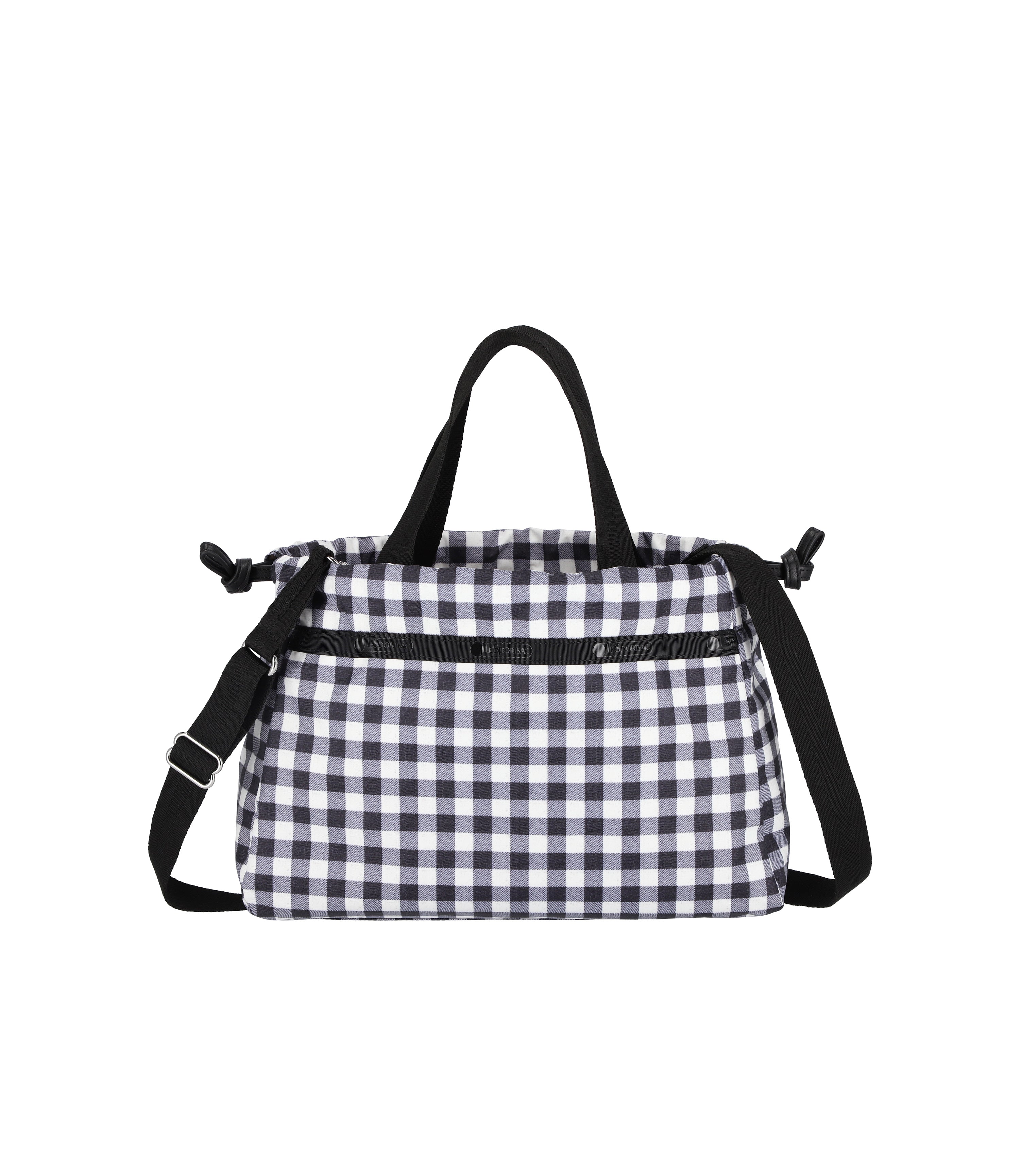 East/West City Drawstring Bag - Uptown Gingham/Black – LeSportsac