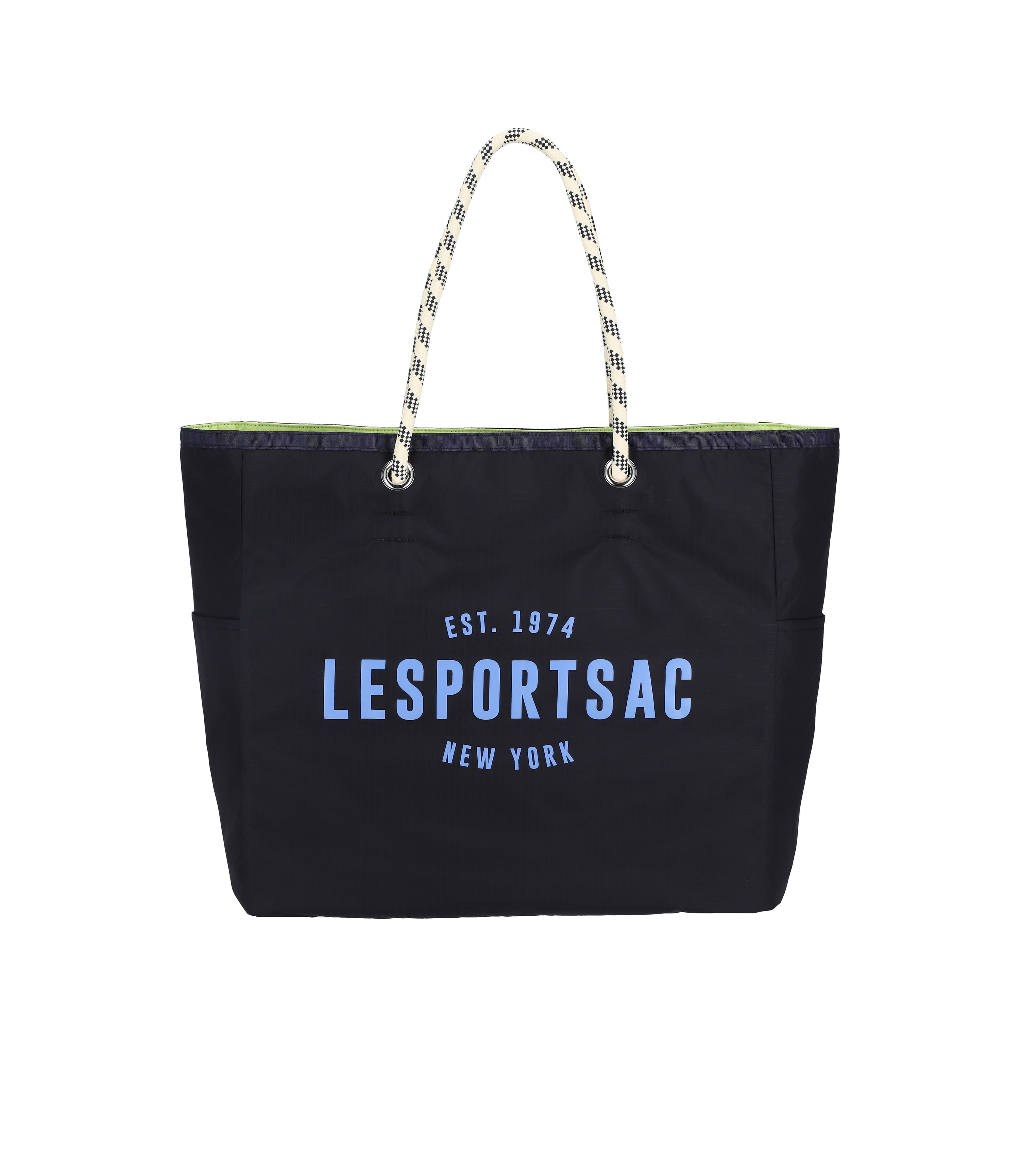 【LeSportsac 】LARGE 2WAY TOTE Large Two-Way Tote - Two-Way Deep Sea Blue/Lime – LeSportsac
