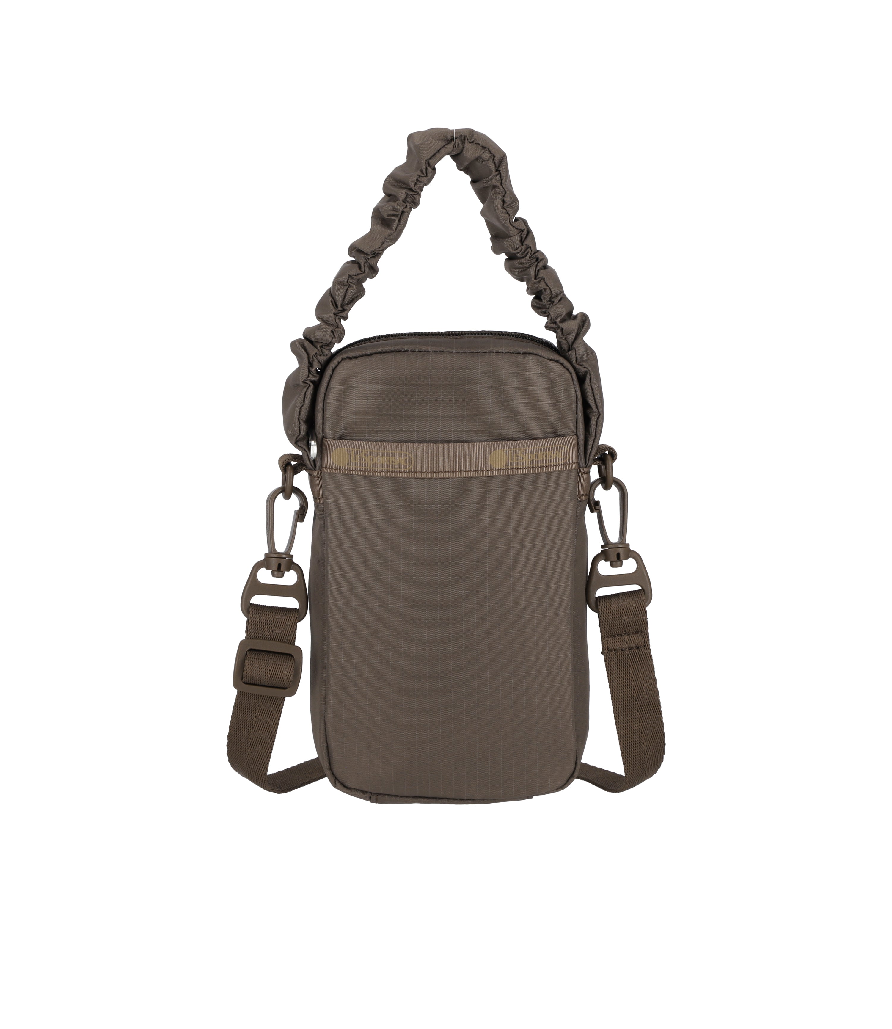 ■LeSportsac■ MINI PHONE XBODY ダークオリーブ unisex Gather Handle Mini Phone Crossbody - Dark Chocolate solid