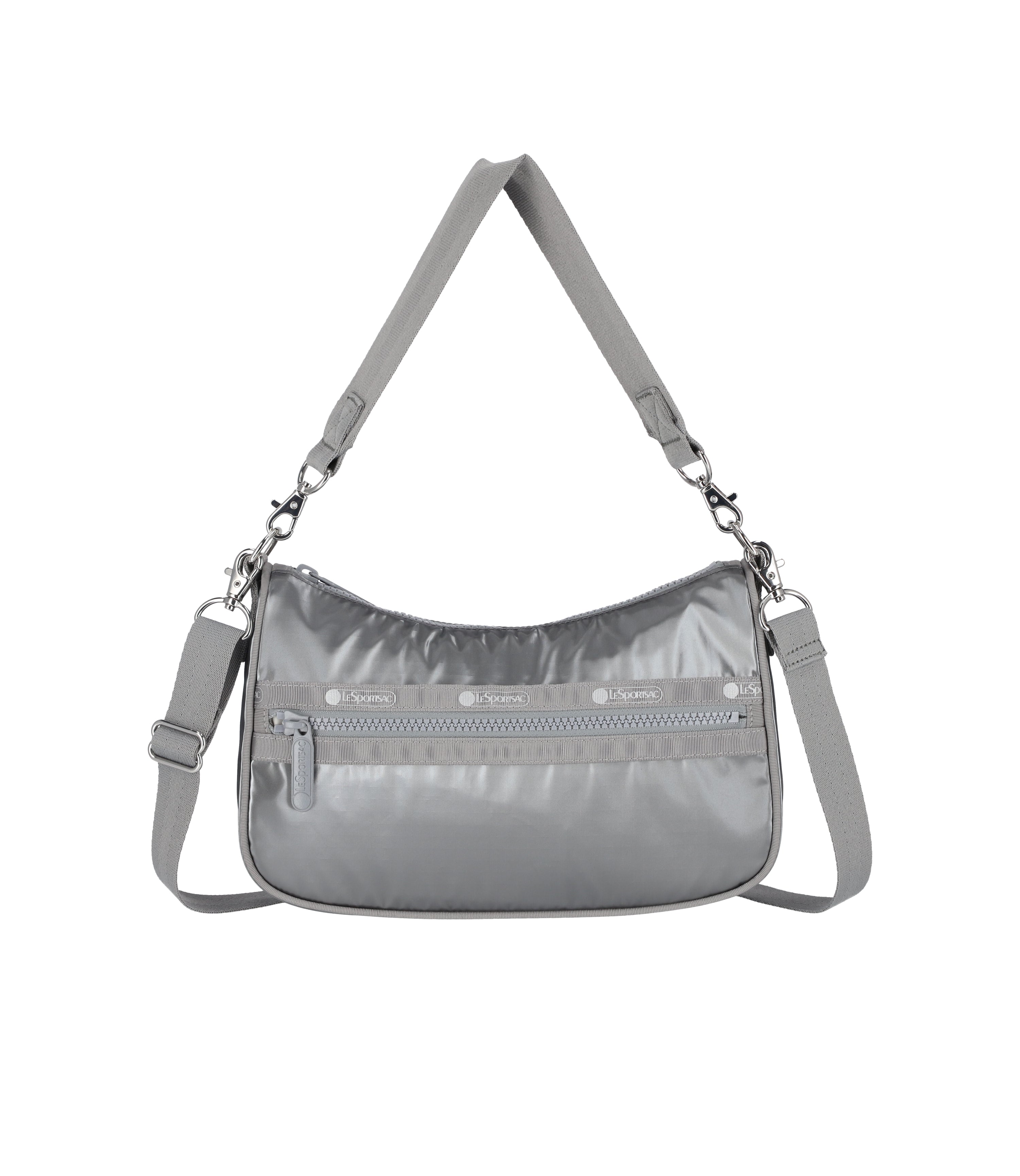Small Convertible Shoulder Bag - Gunmetal Gray Shine