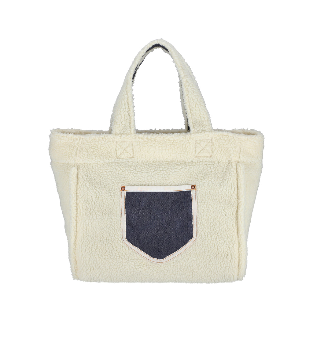 Two-Way Denim Tote - 26406993854512
