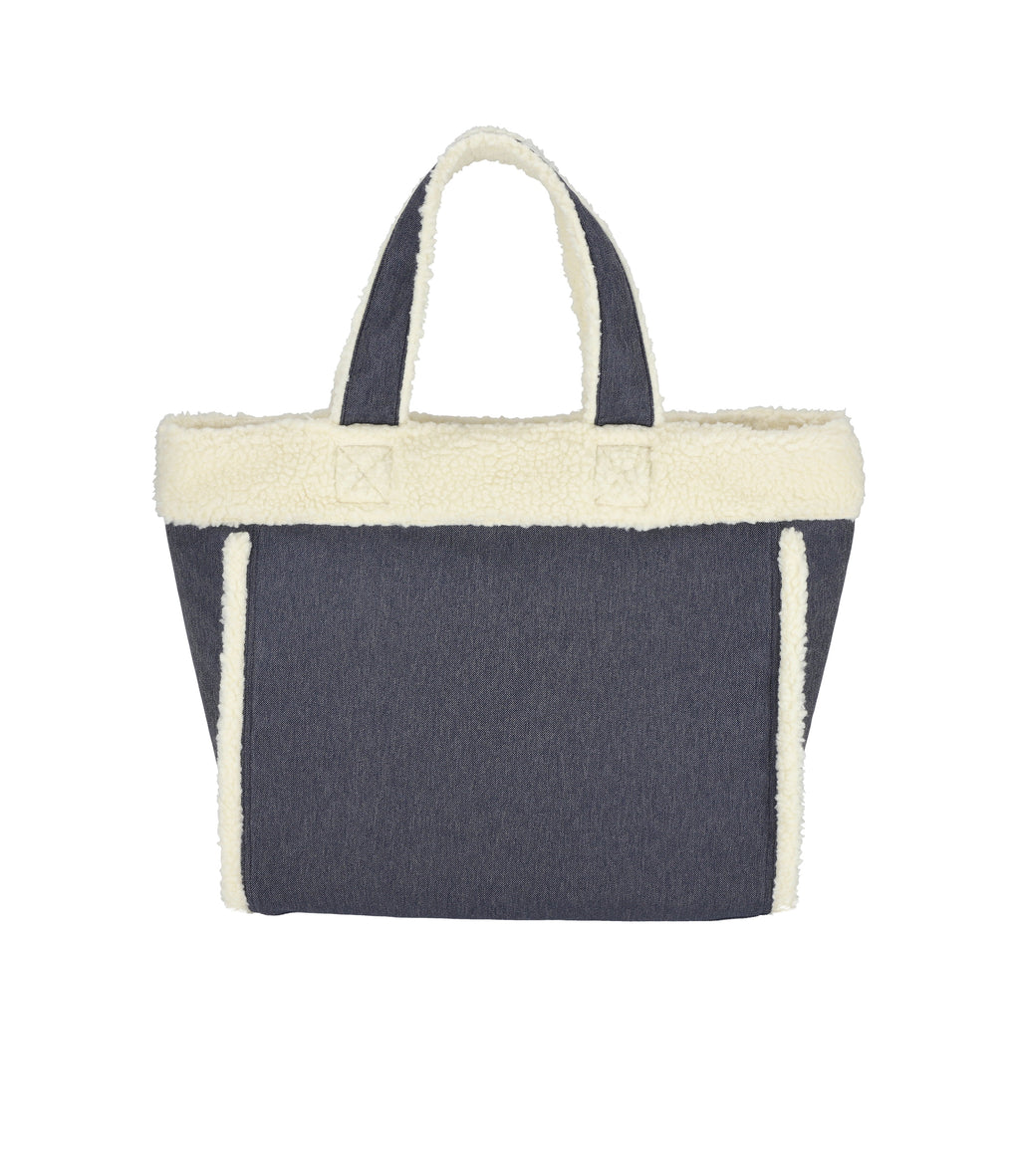 Two-Way Denim Tote - 26436128178224