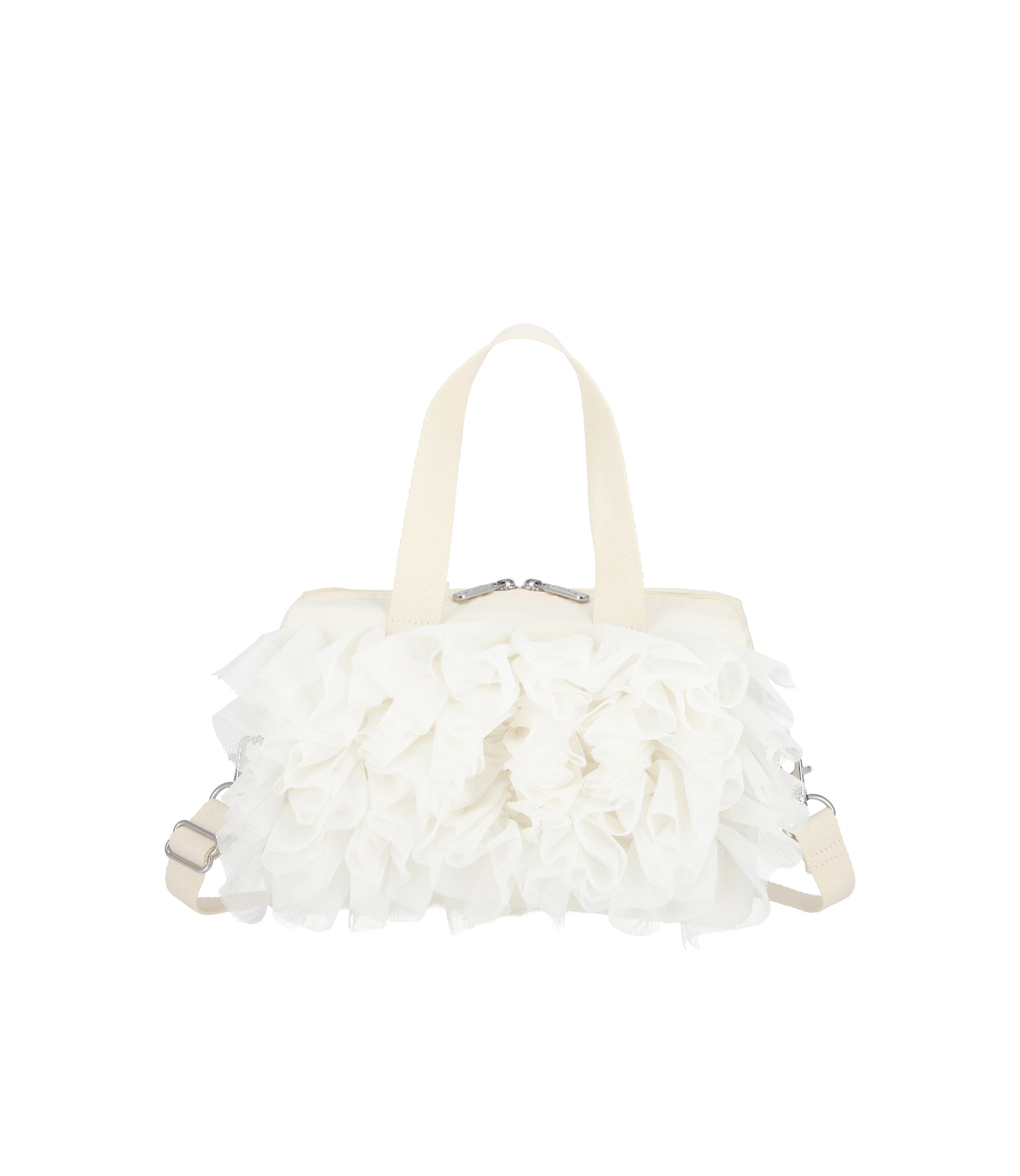Ruffle Everyday Small Satchel - Meringue Mesh Ruffle – LeSportsac