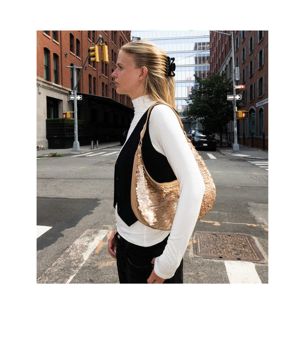Sequin Round Shoulder Bag - 28701735583792