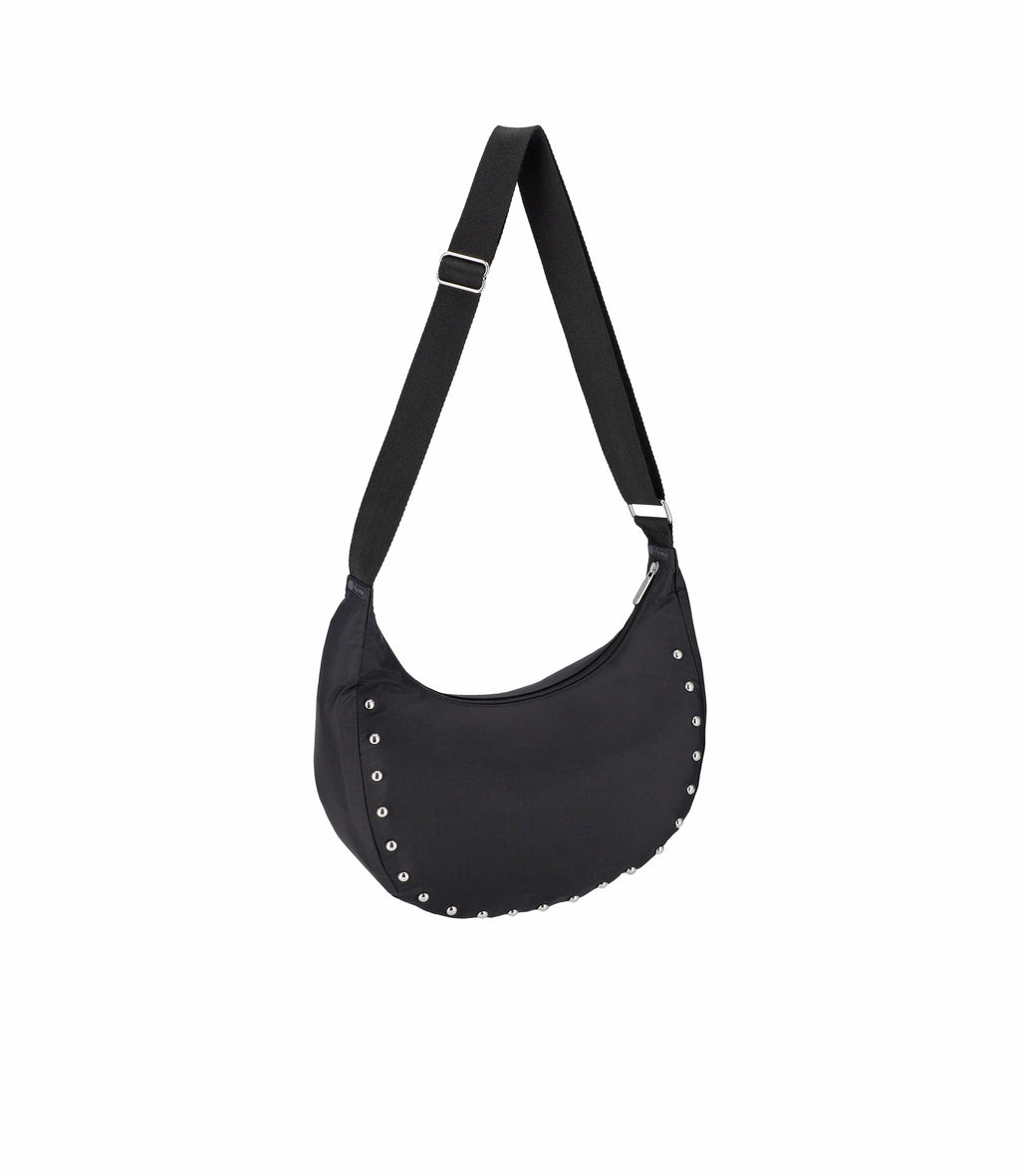 Studs Medium Crescent Shoulder Bag - 30331296514096