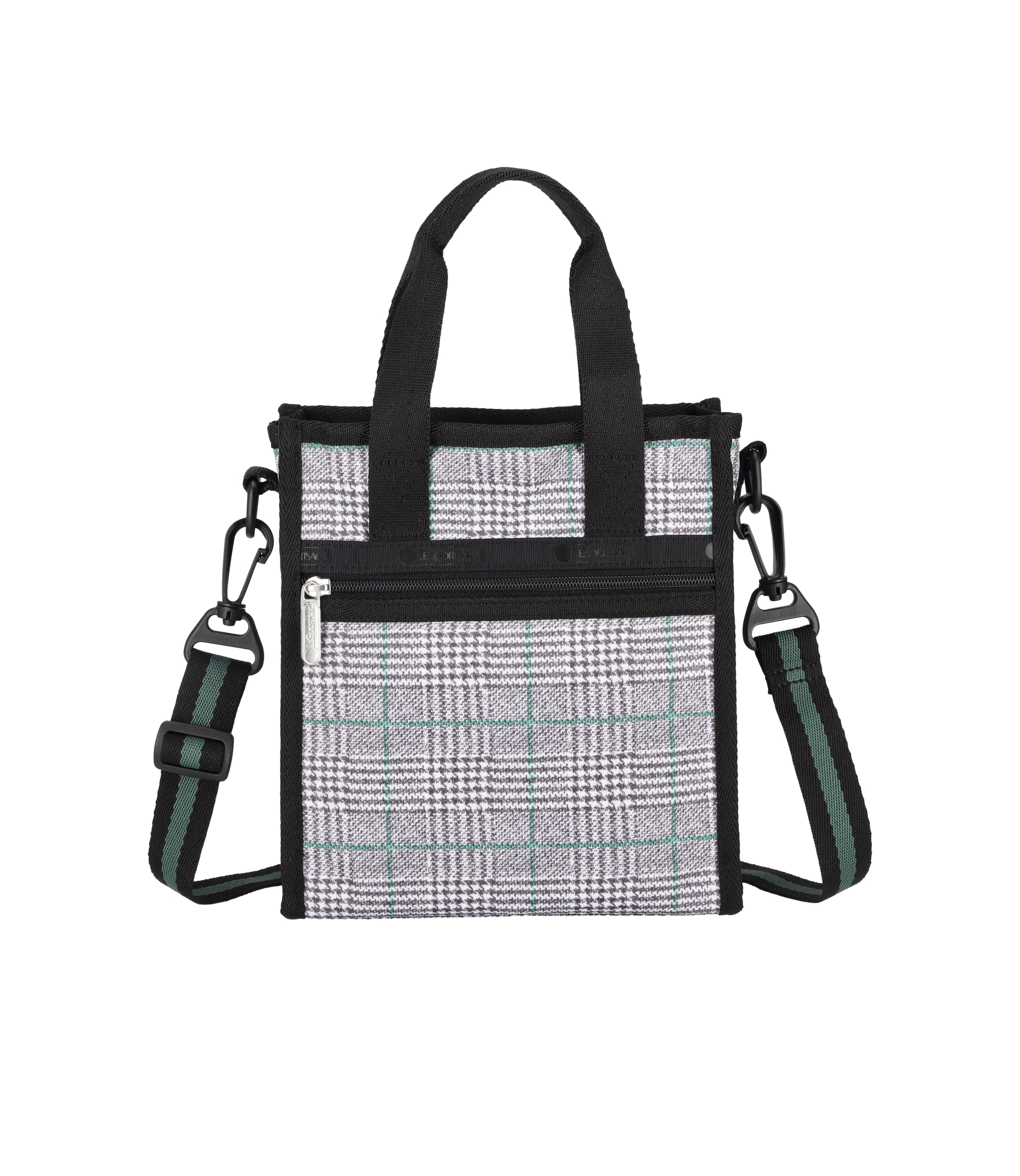 ★LeSportsac★ Sage green mini NS tote bag 3714R180 Mini North/South Tote - Gray/Green Check print – LeSportsac