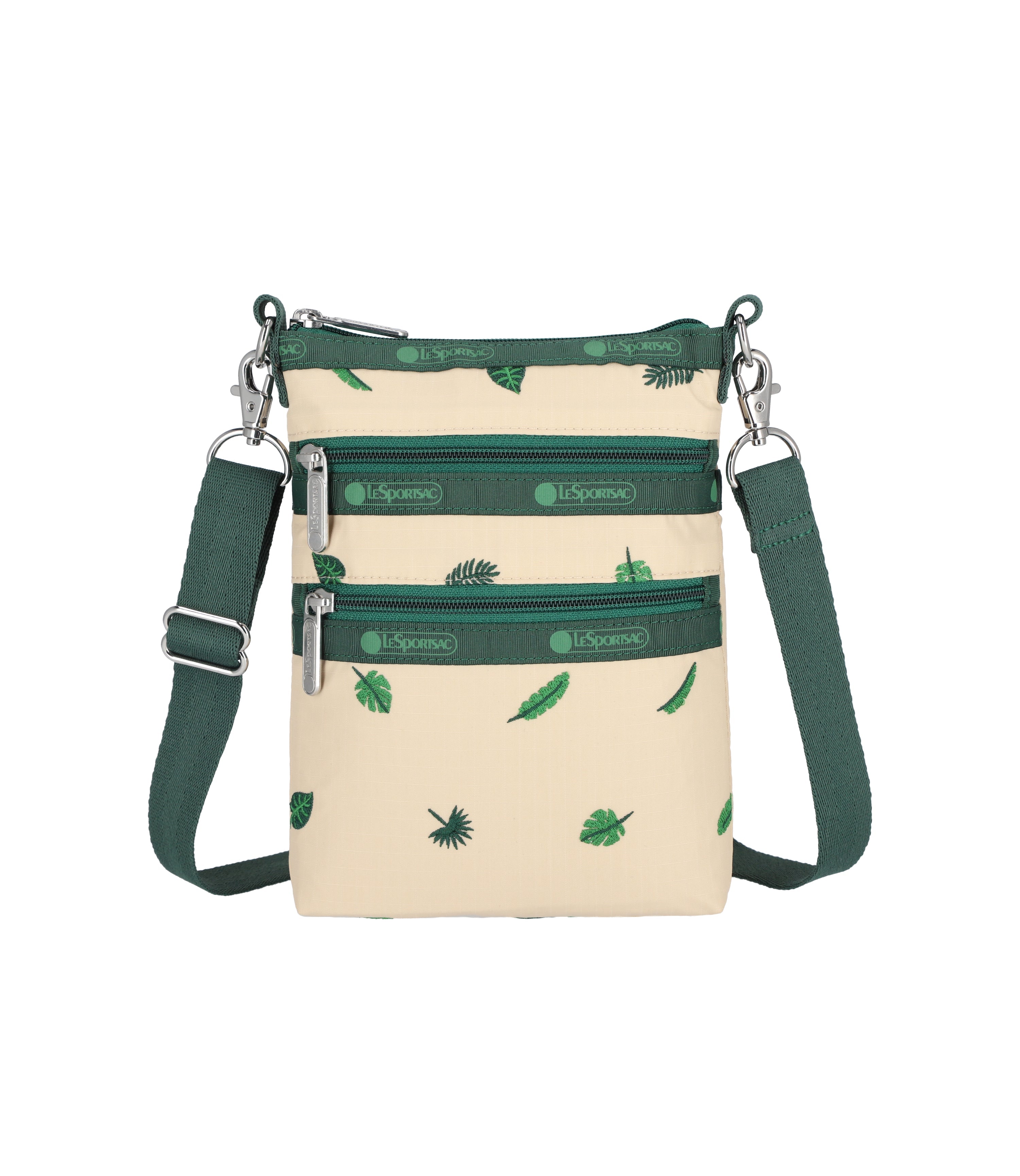 3-Zip Crossbody - Tropical Palm Embroidery – LeSportsac