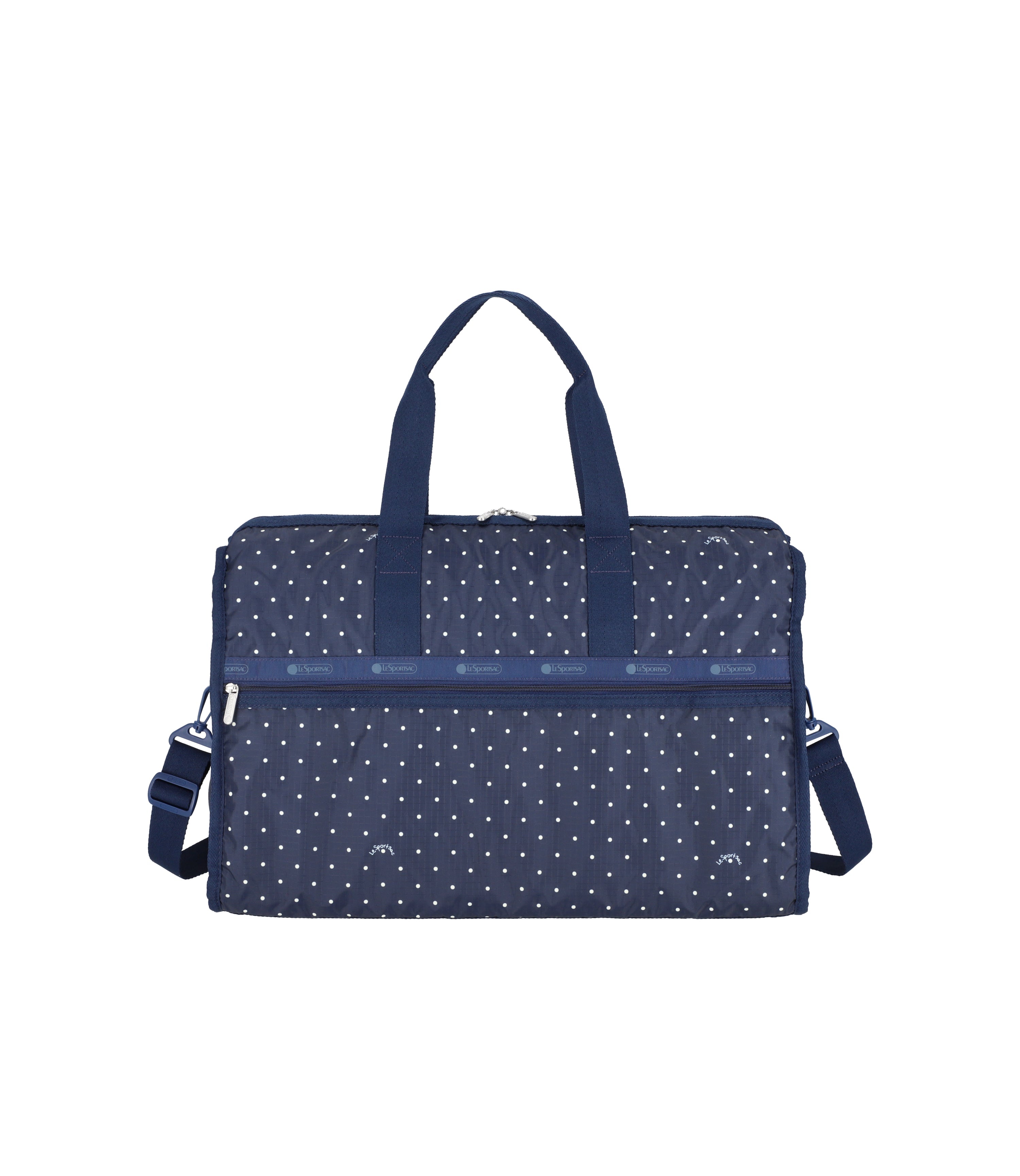 Deluxe Large Weekender Navy Petite Dot print LeSportsac