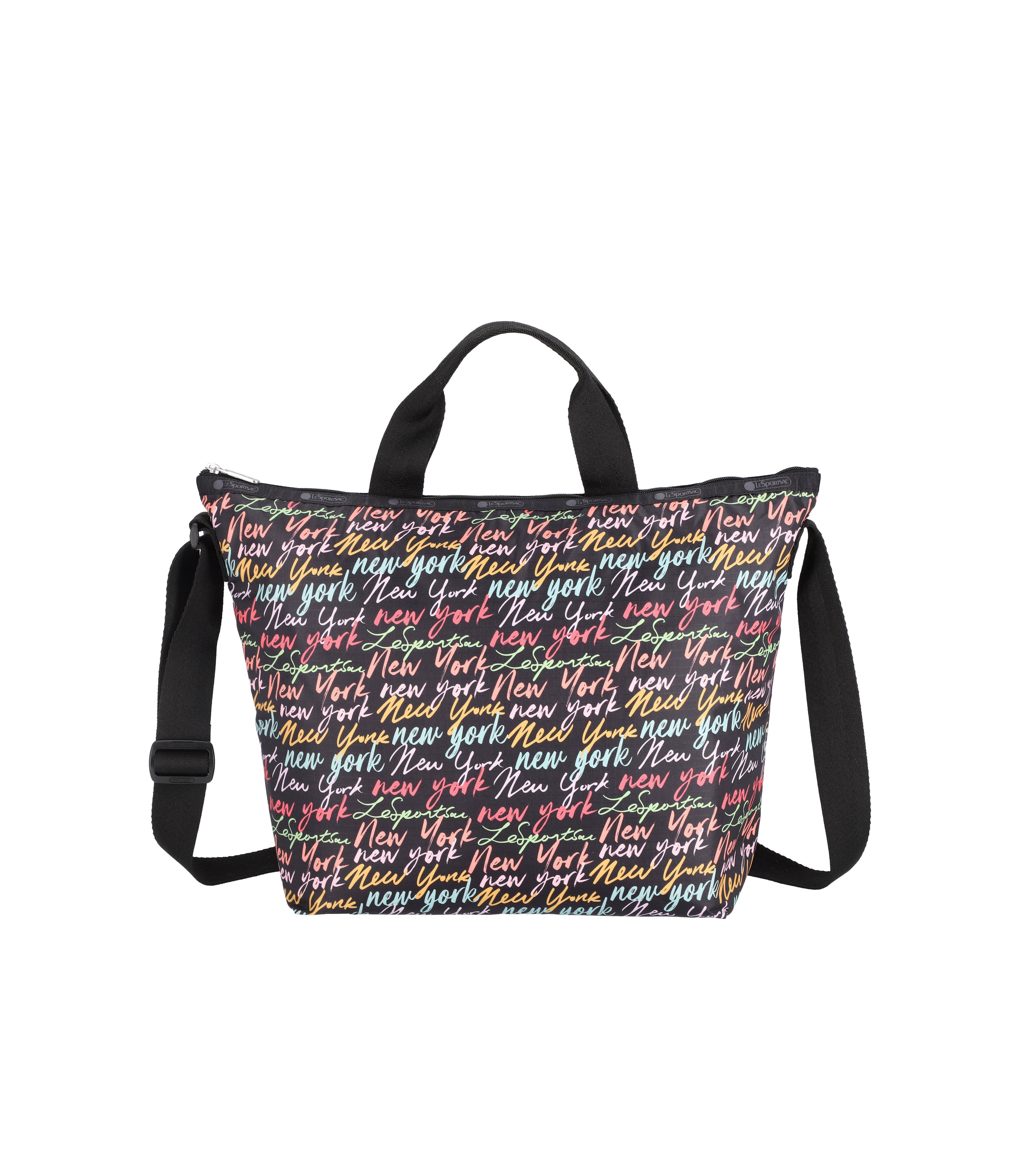 小物 l.c.y 24000 Deluxe Easy Carry Tote - NYC Script Black print – LeSportsac