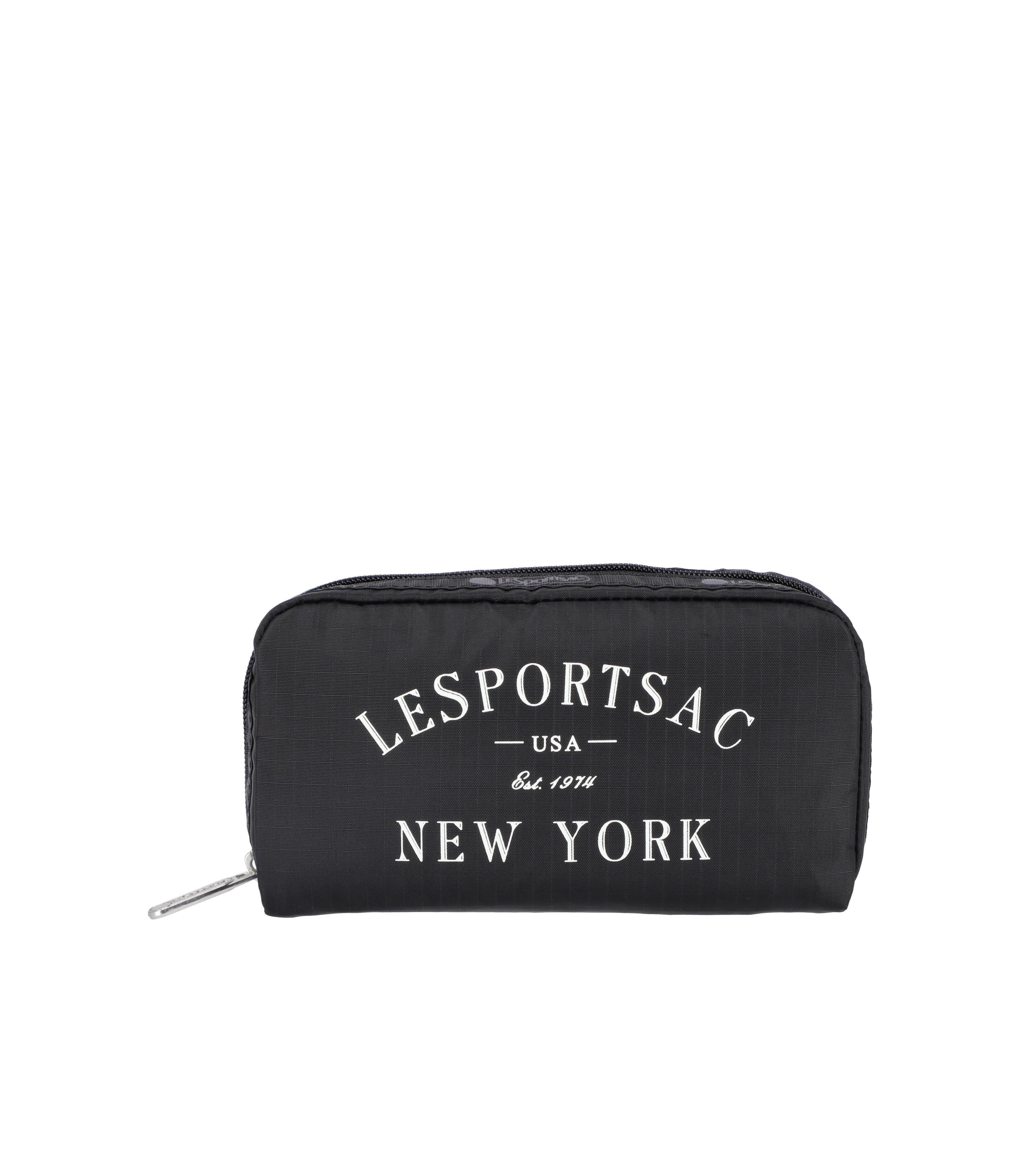 Lesportsac Cute Black Small Makeup Bag | Rectangular Cosmetic Pouch | Lesportsac