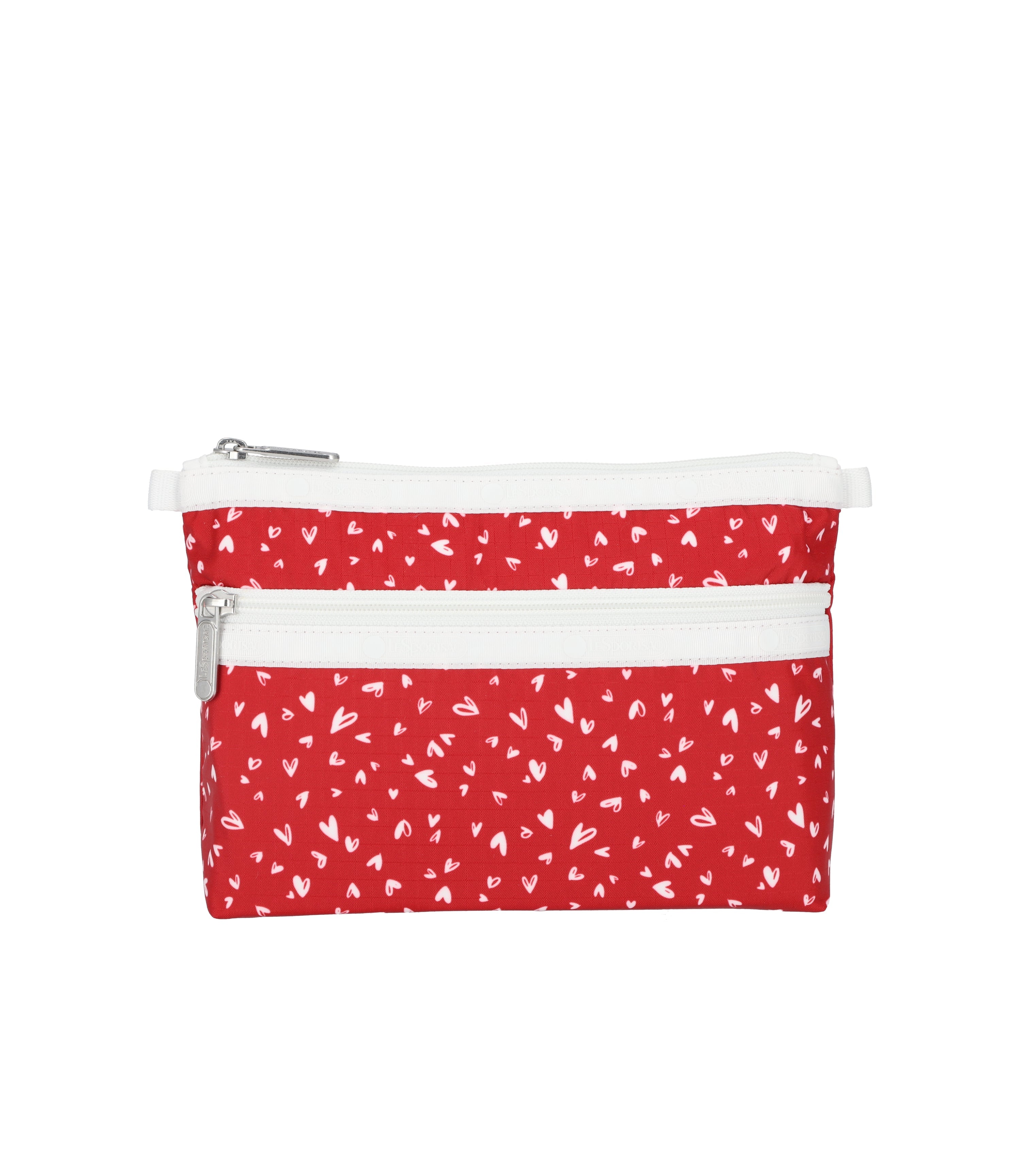 Cosmetic Clutch - Red Mini Hearts White print – LeSportsac