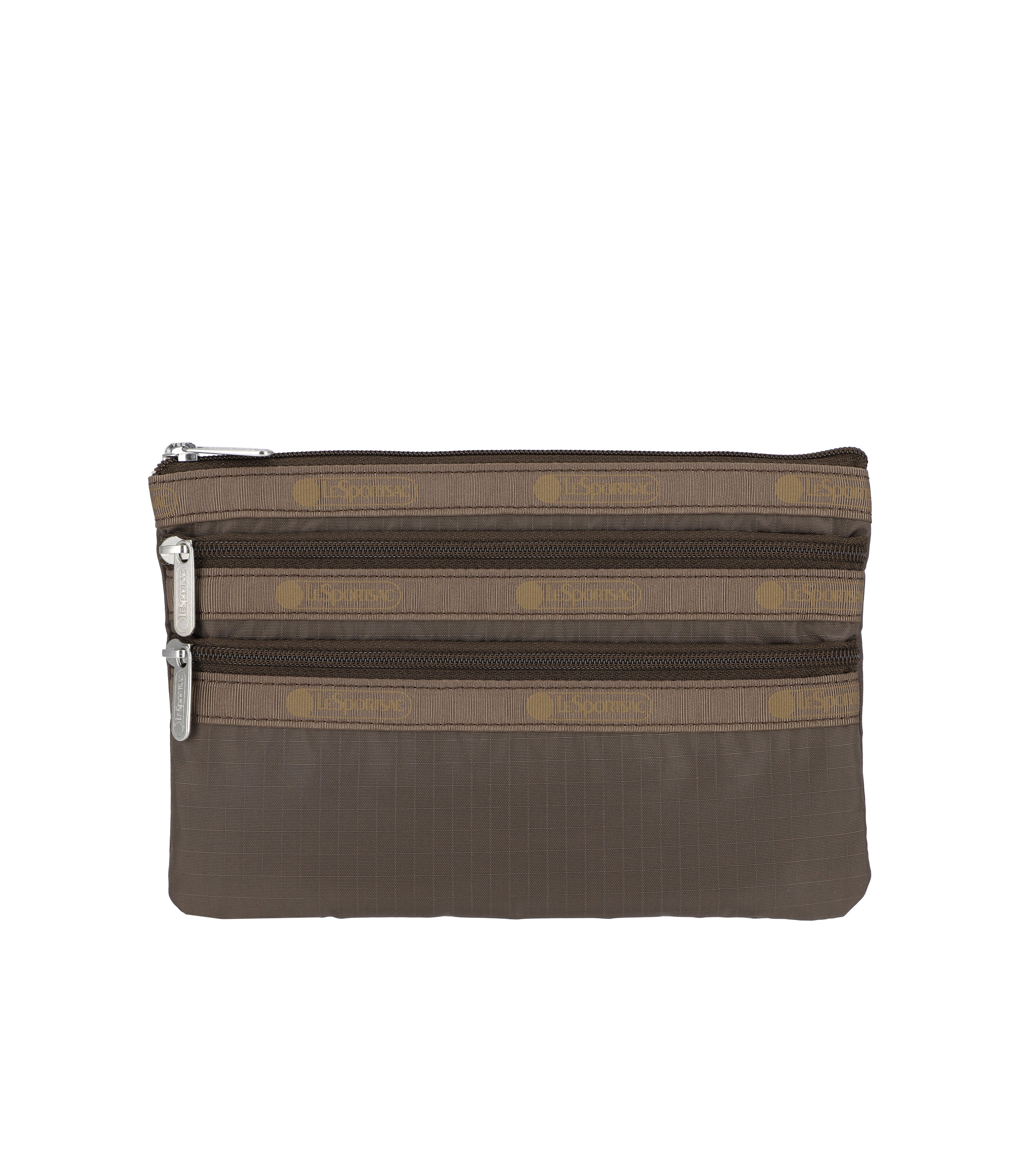 3-Zip Cosmetic - Dark Chocolate solid – LeSportsac