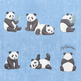Relaxing Panda Denim print
