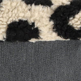 Black Denim Leopard Sherpa