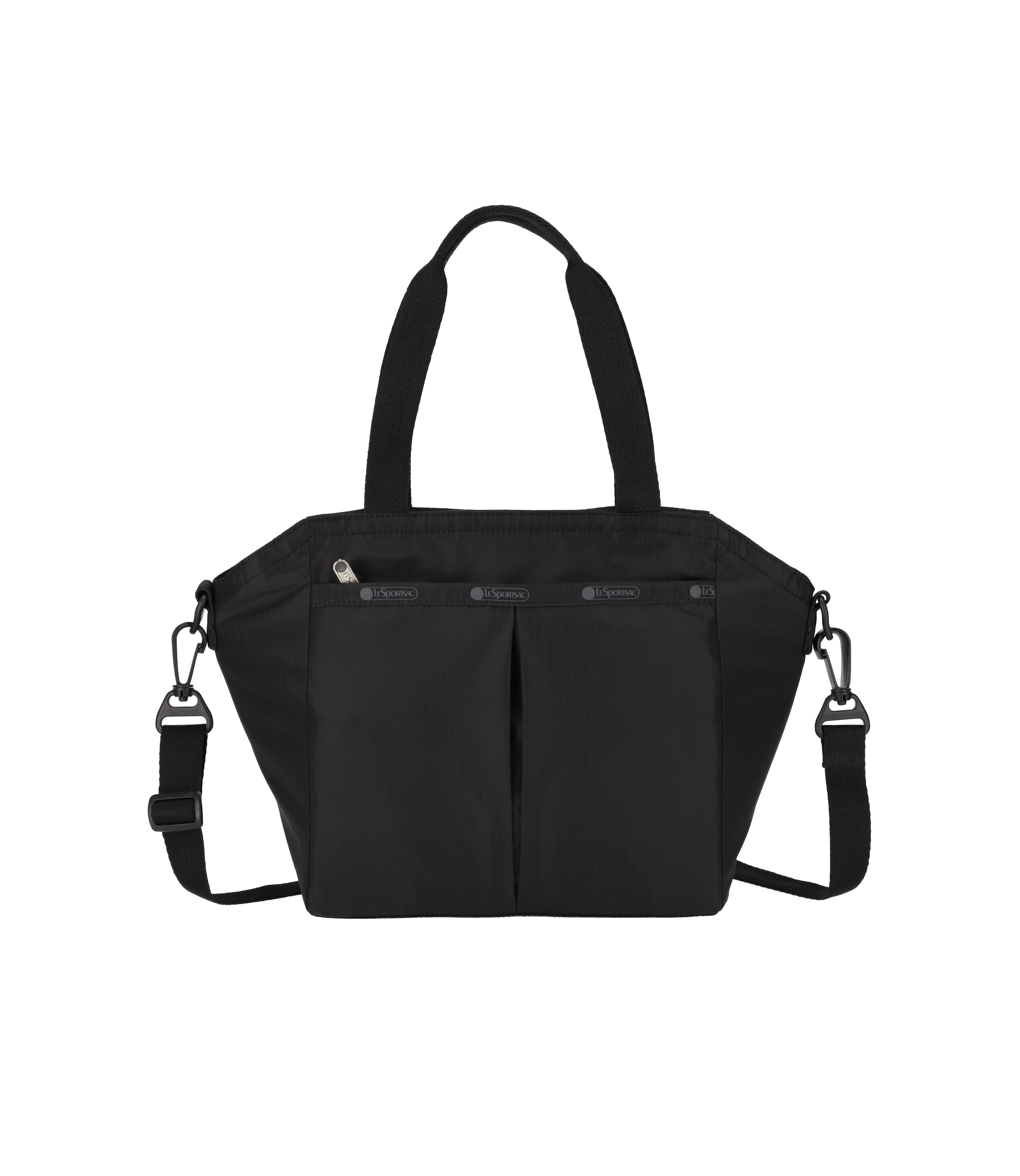 M black nylon tote bag