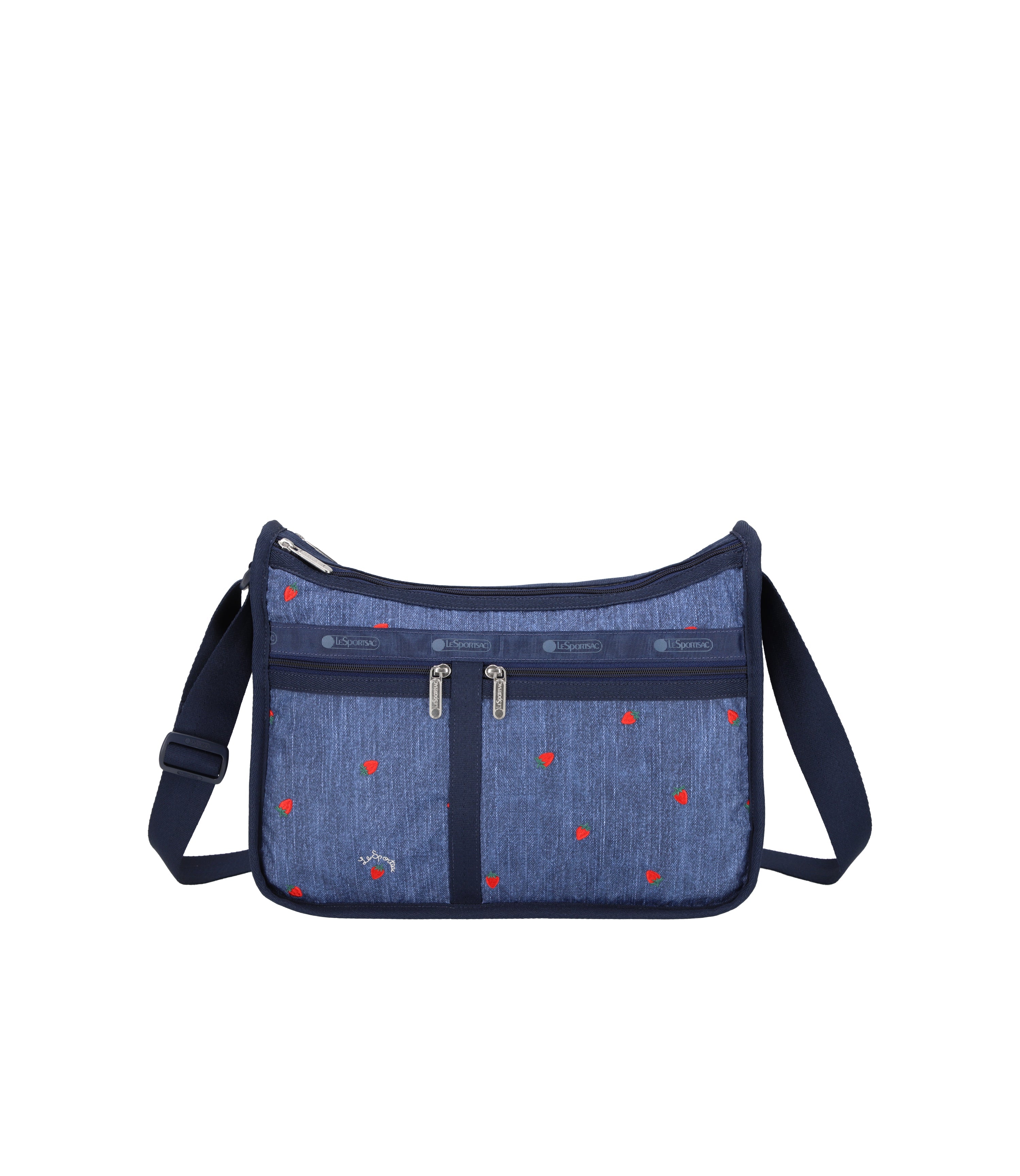Lesportsac Deluxe Everyday Bag - Denim Strawberry Embroidery