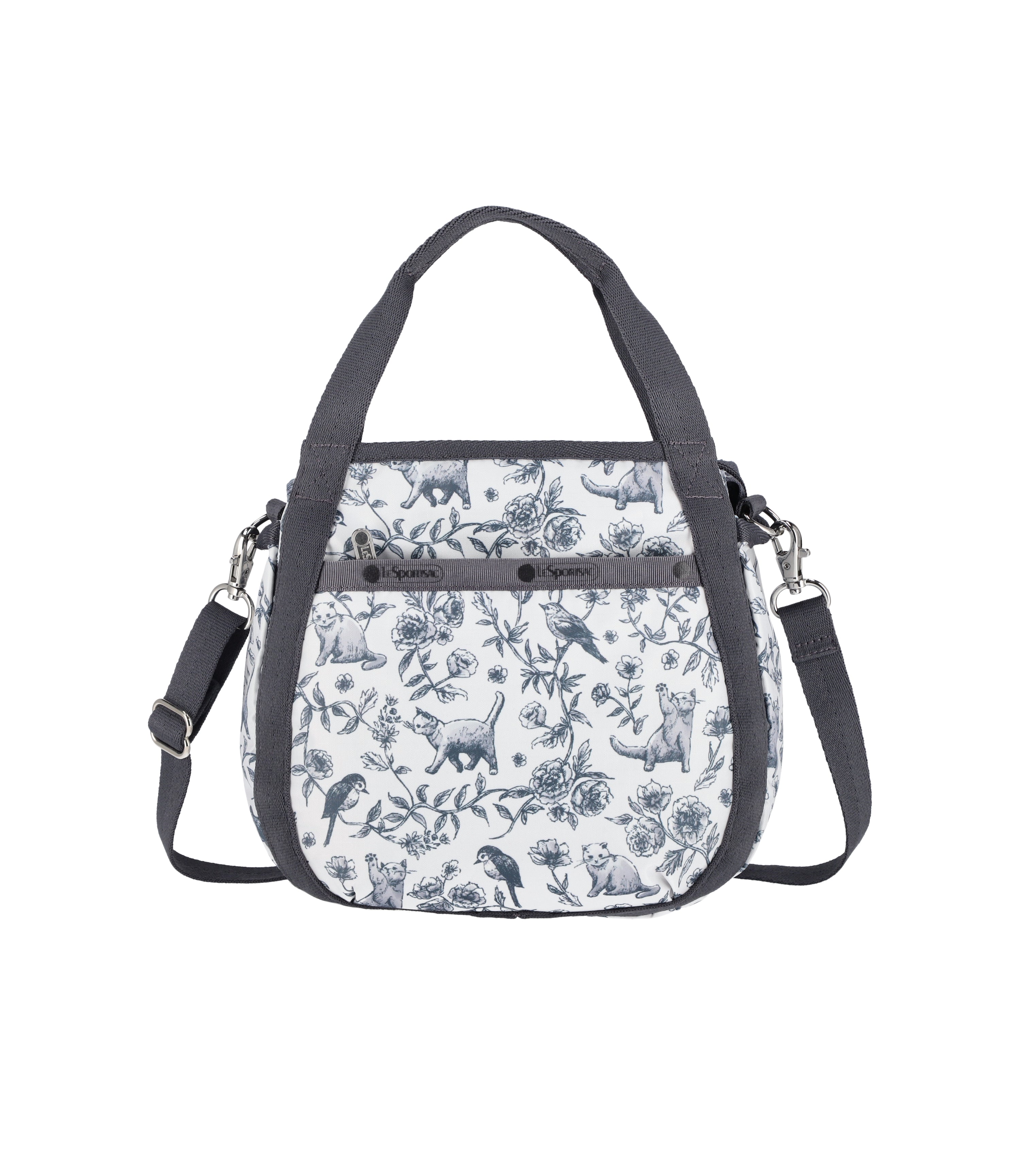 Small Jenni Crossbody Floral Birds and Cats print LeSportsac