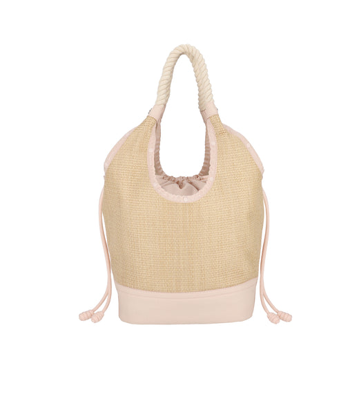 ★LeSportsac★ 1027 Large diamond Tote Large Diamond Tote - Peach Blush Raffia – LeSportsac