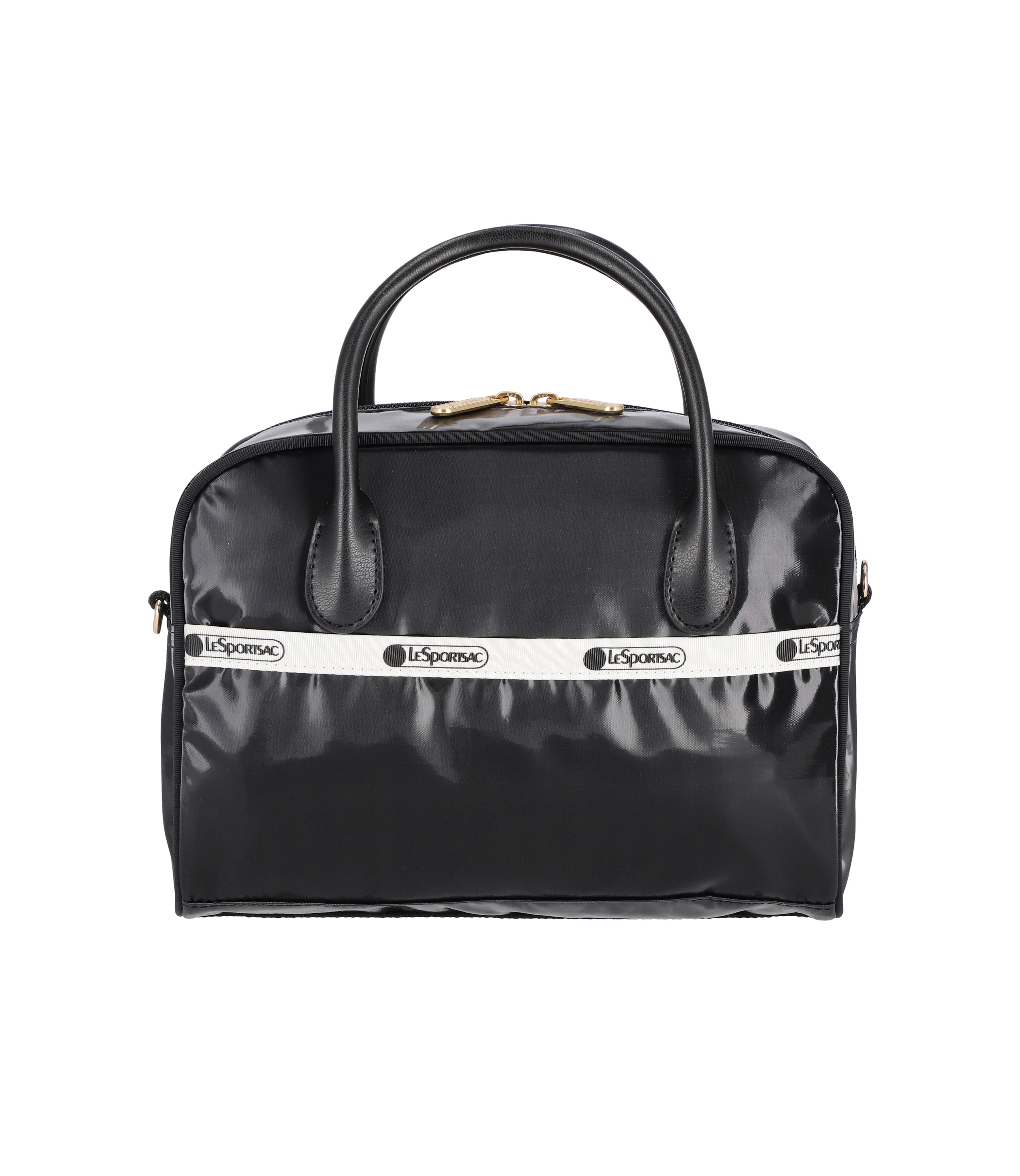 Square Top Handle Crossbody - Uptown Black Shine/Black – LeSportsac