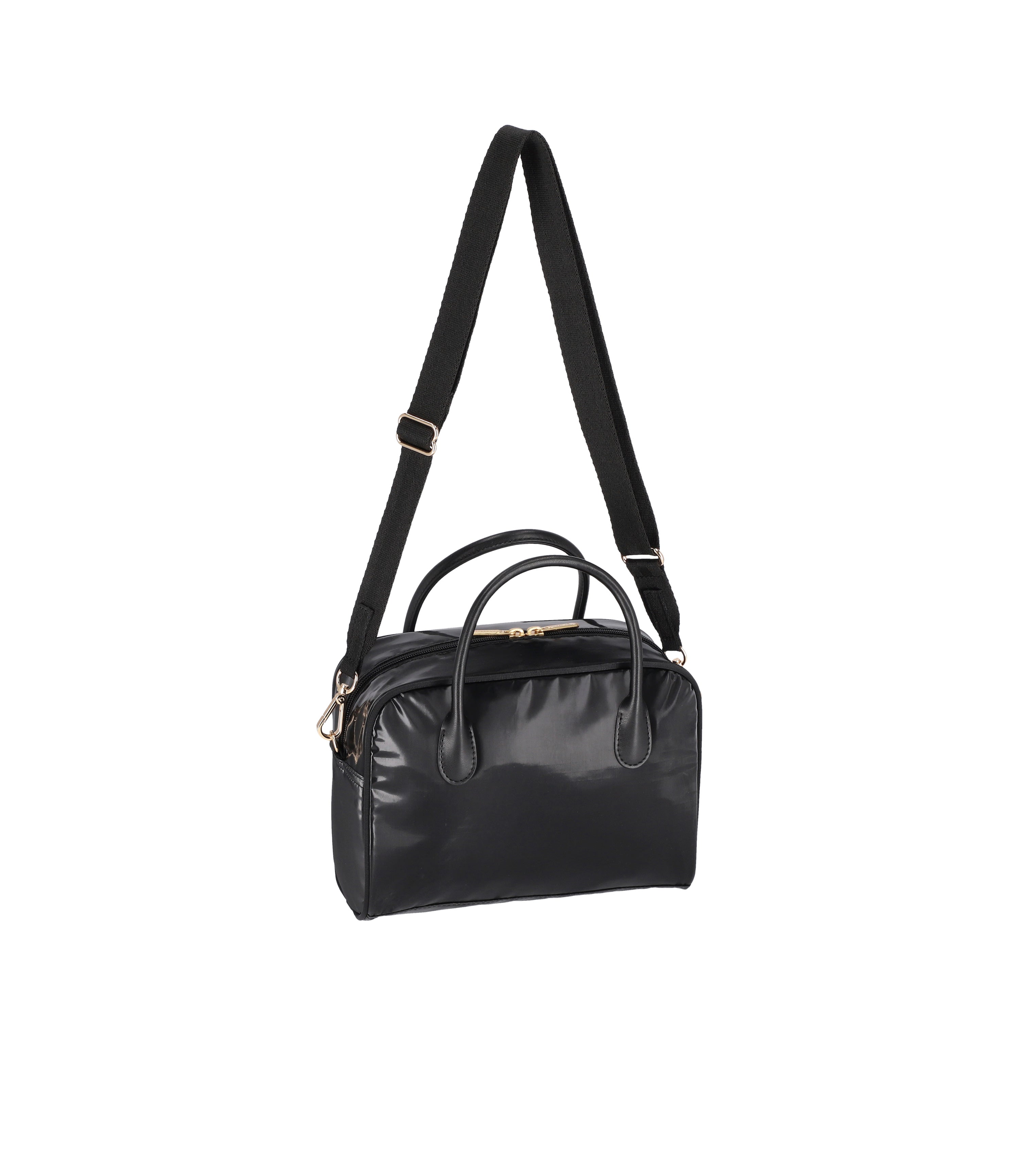 Square Top Handle Crossbody - Uptown Black Shine/Black – LeSportsac
