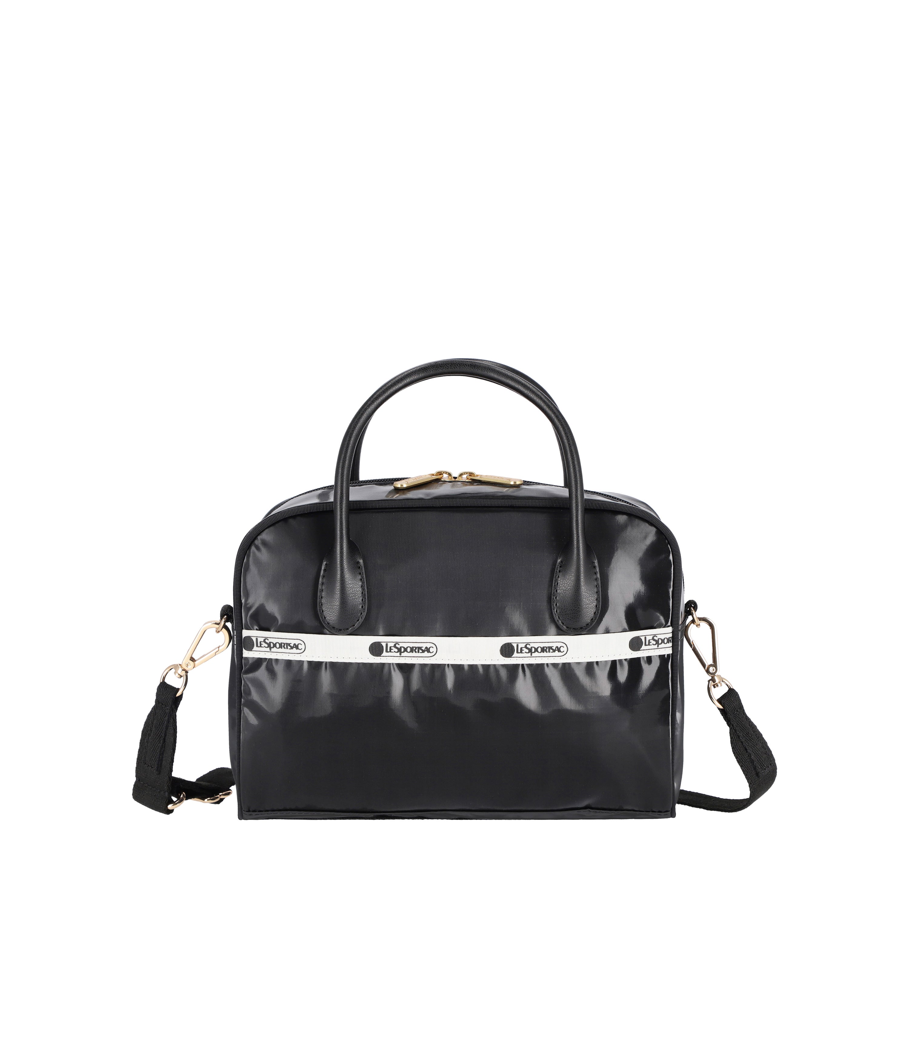 Square Top Handle Crossbody - Uptown Black Shine/Black – LeSportsac