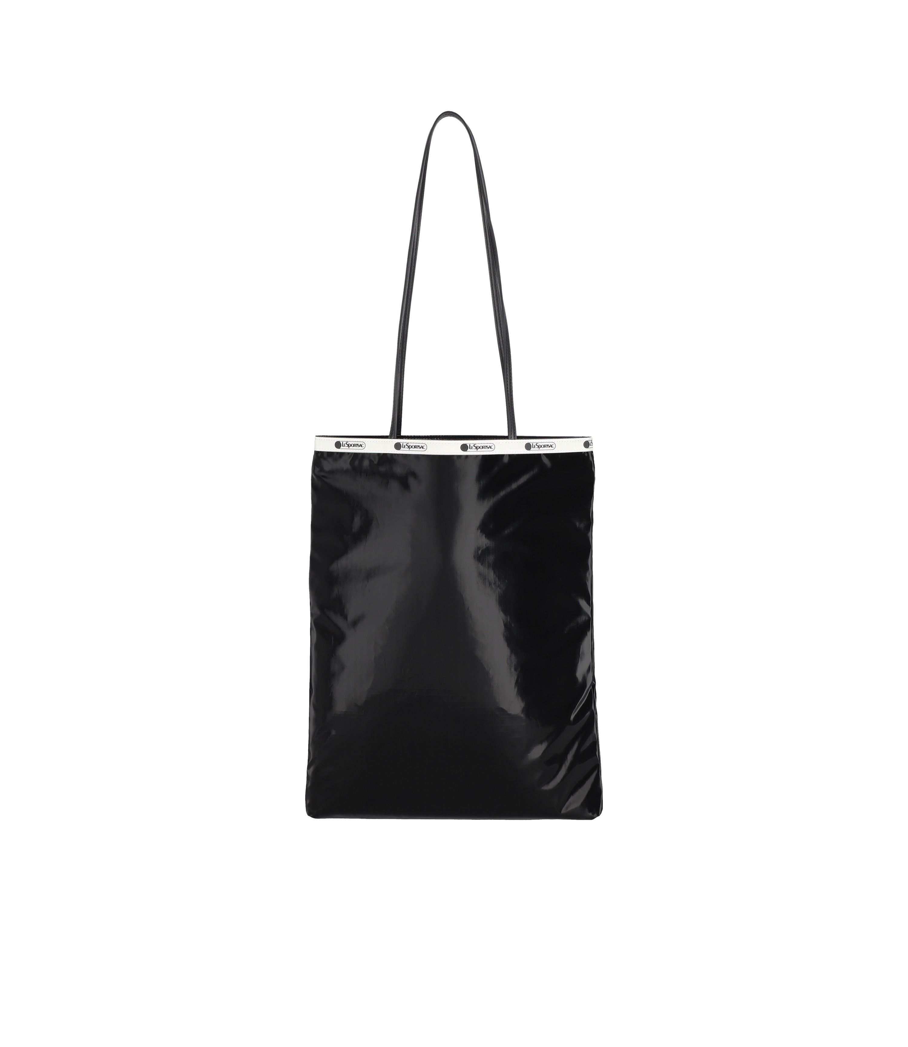 Vertical City Tote - Uptown Black Shine/Black – LeSportsac