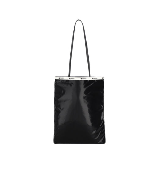 Vertical City Tote - Uptown Black Shine/Black – LeSportsac