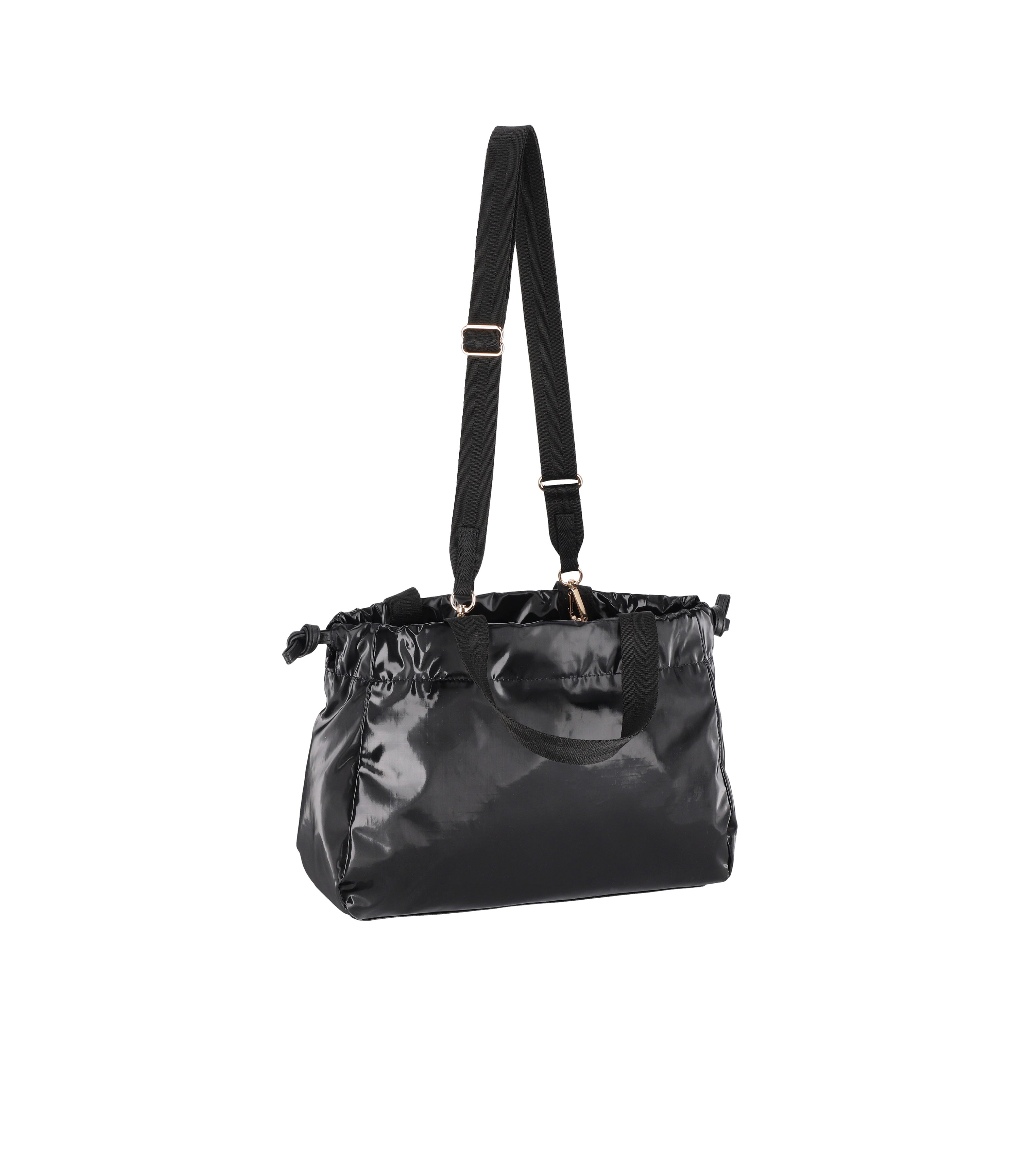 East/West City Drawstring Bag - Uptown Black Shine/Black – LeSportsac