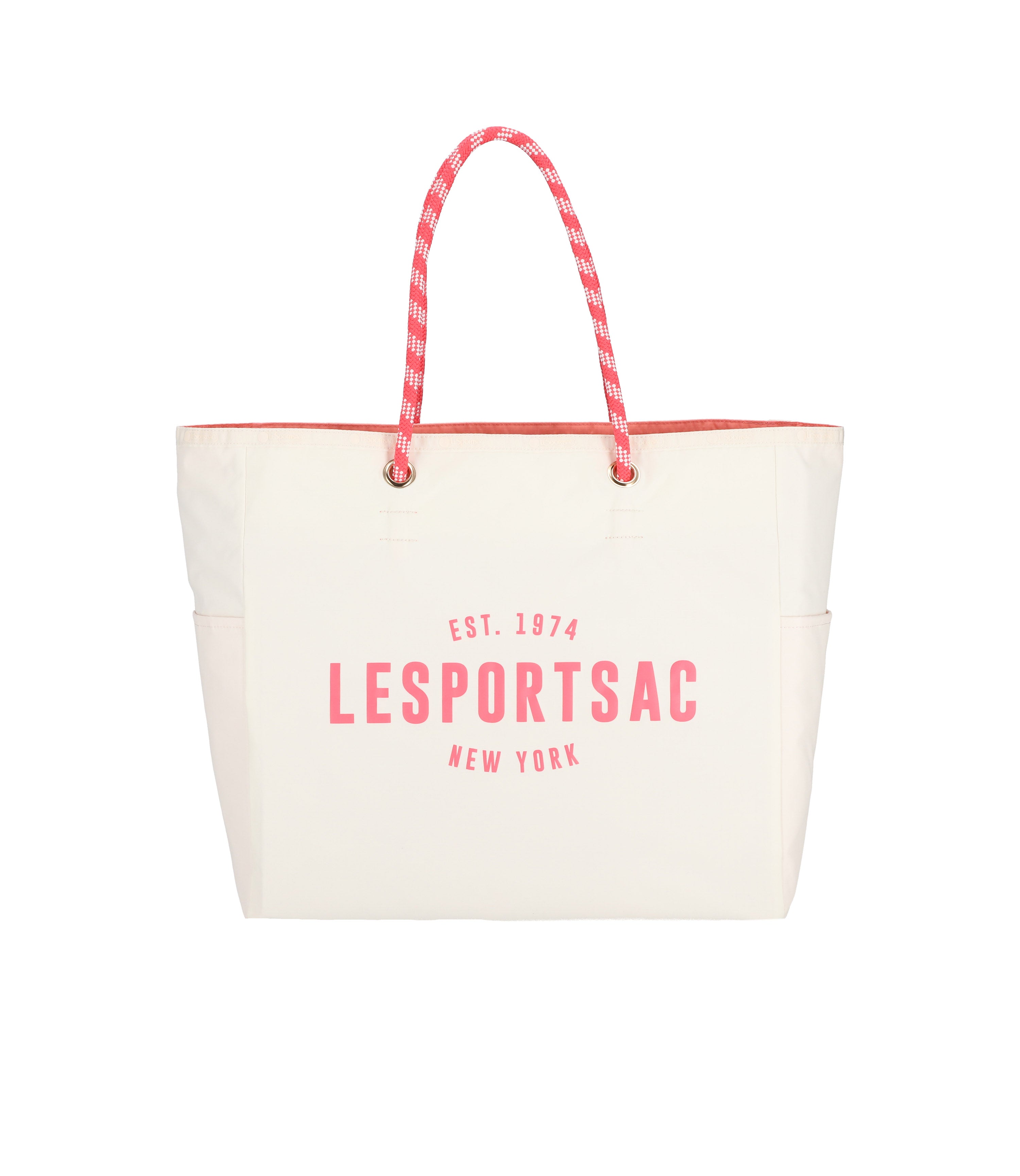Large Two-Way Tote - Two-Way Meringue/Coral Punch – LeSportsac Large Two-Way Tote - Two-Way Meringue/Coral Punch – LeSportsac