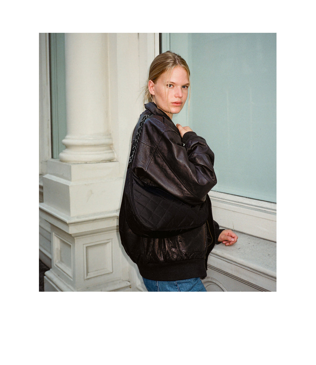 Chain North/South Convertible Hobo - 28631013163056