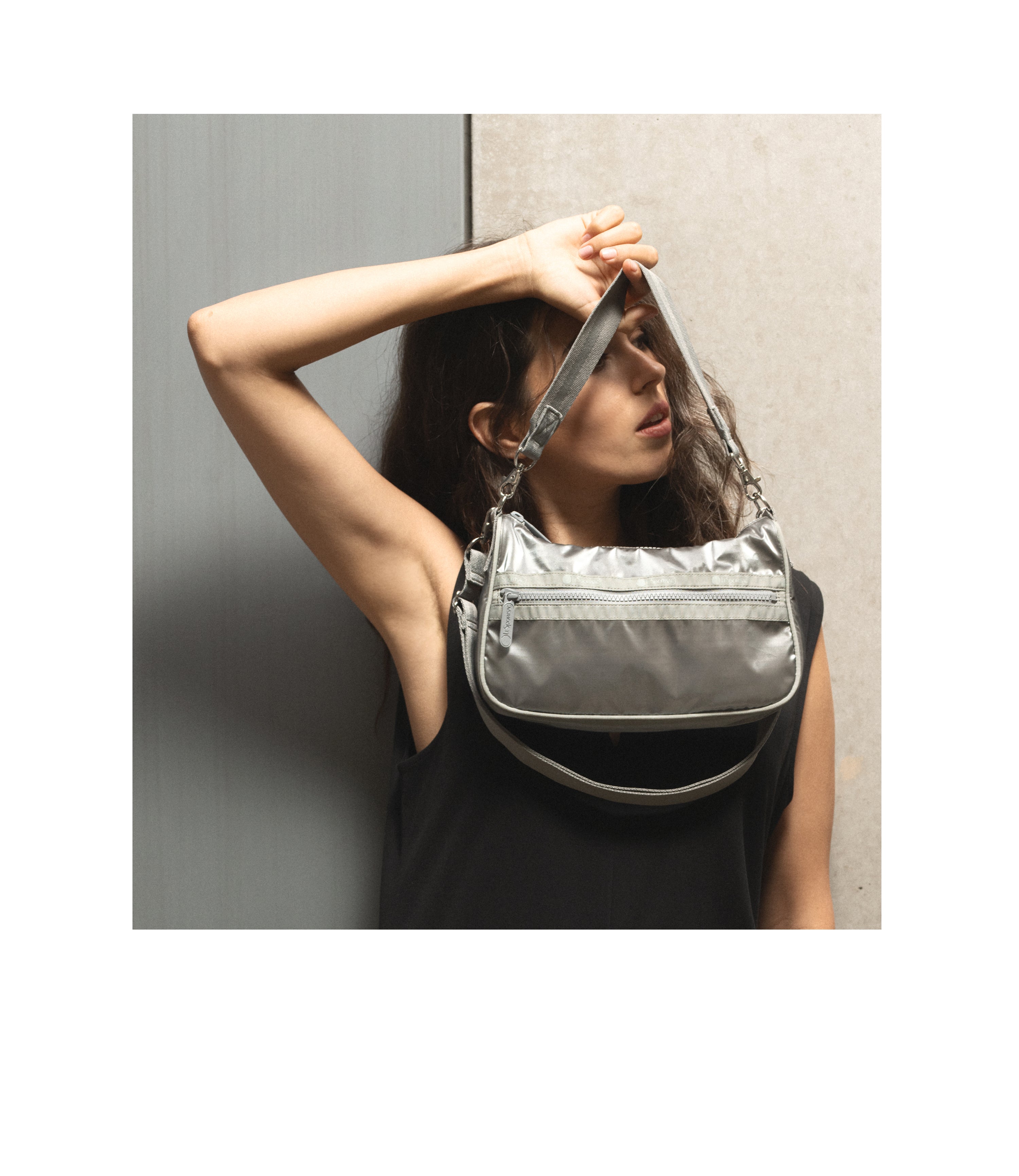 LeSportsac×AMERI Multi Pouch Small Convertible Shoulder Bag - Gunmetal Gray Shine