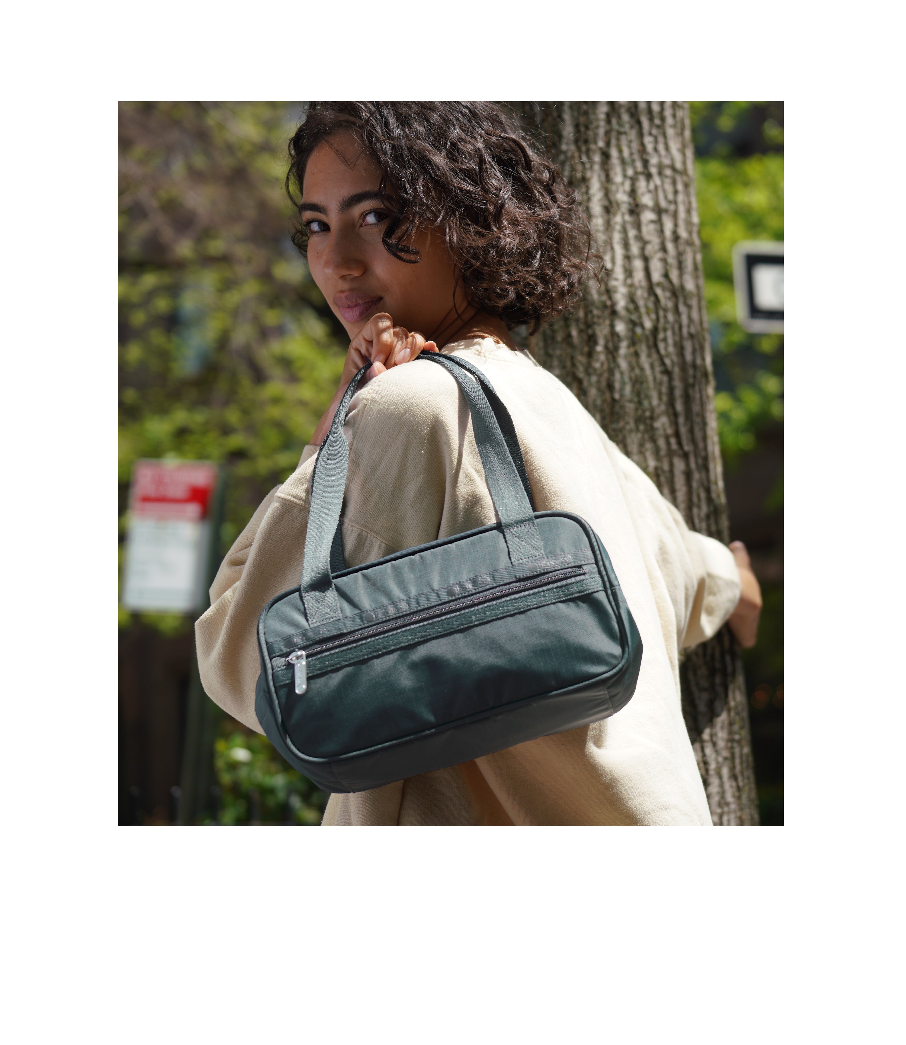 East/West Handbag - Midnight Green solid – LeSportsac