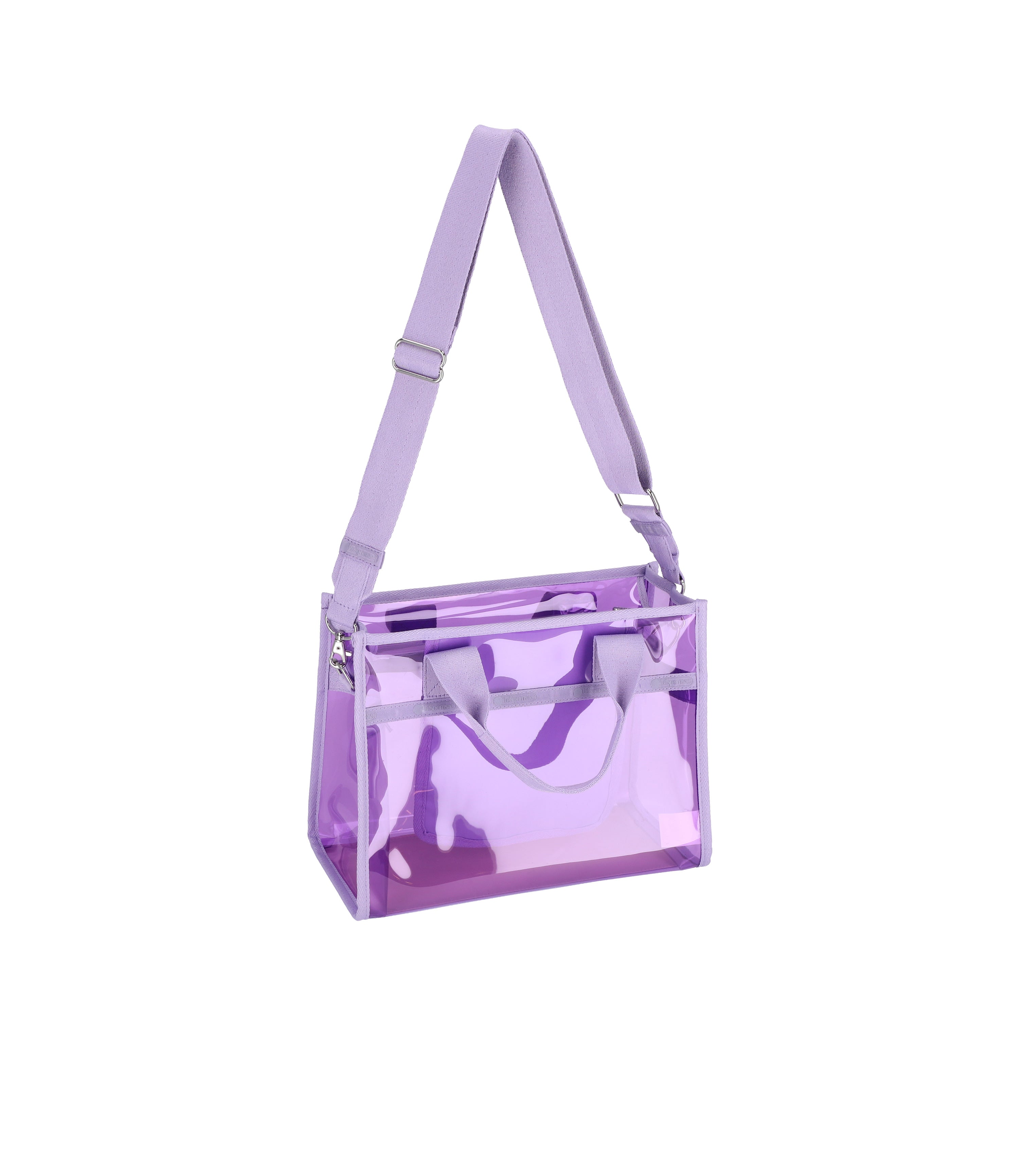 Clear Medium Top Handle Tote - Clear Lilac – LeSportsac
