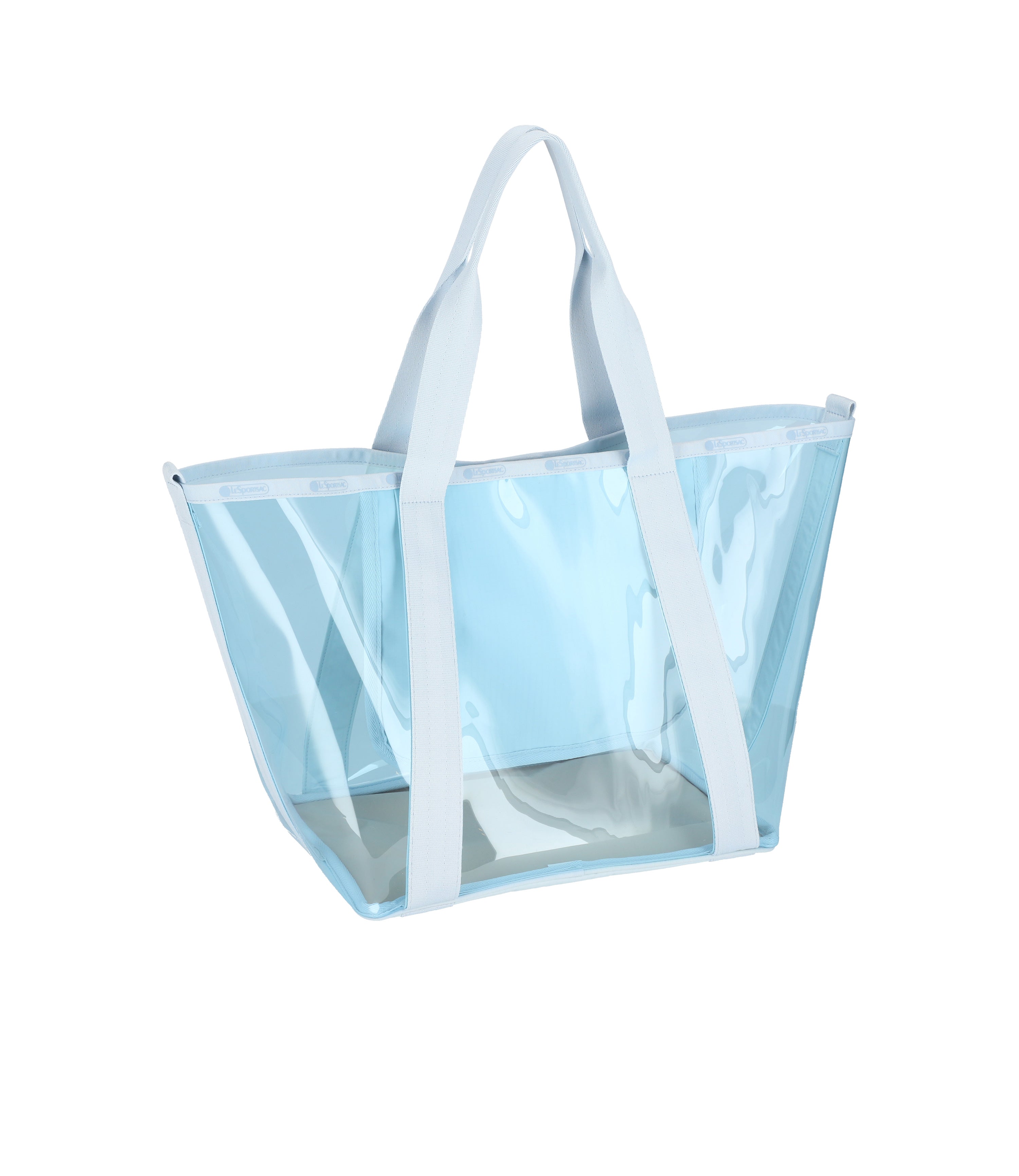 ■LeSportsac■CLEAR MEDIUM TH TOTE Clear East/West Tote - Clear Sky Blue Logo Tote – LeSportsac