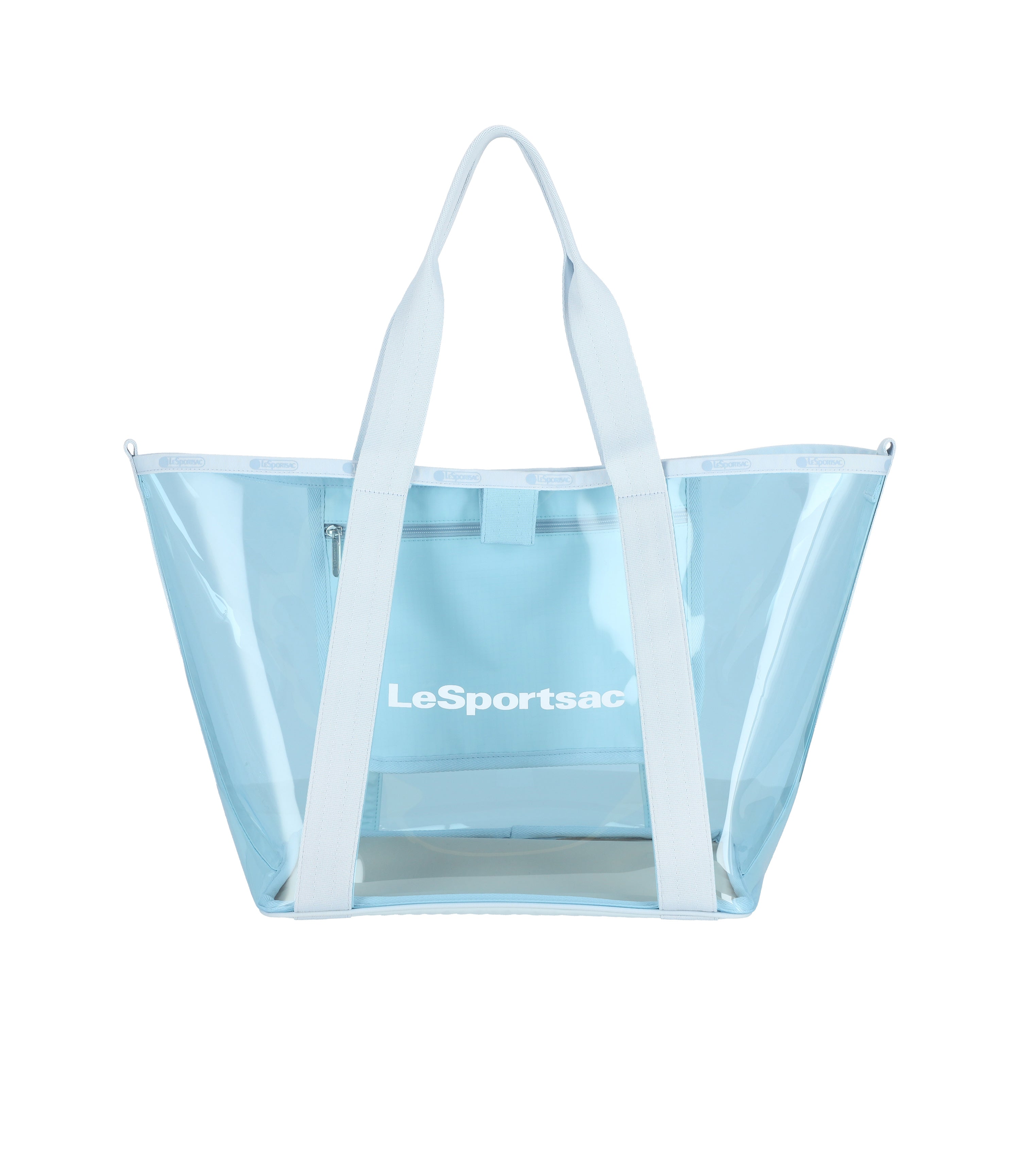 ■LeSportsac■CLEAR MEDIUM TH TOTE Clear East/West Tote - Clear Sky Blue Logo Tote – LeSportsac