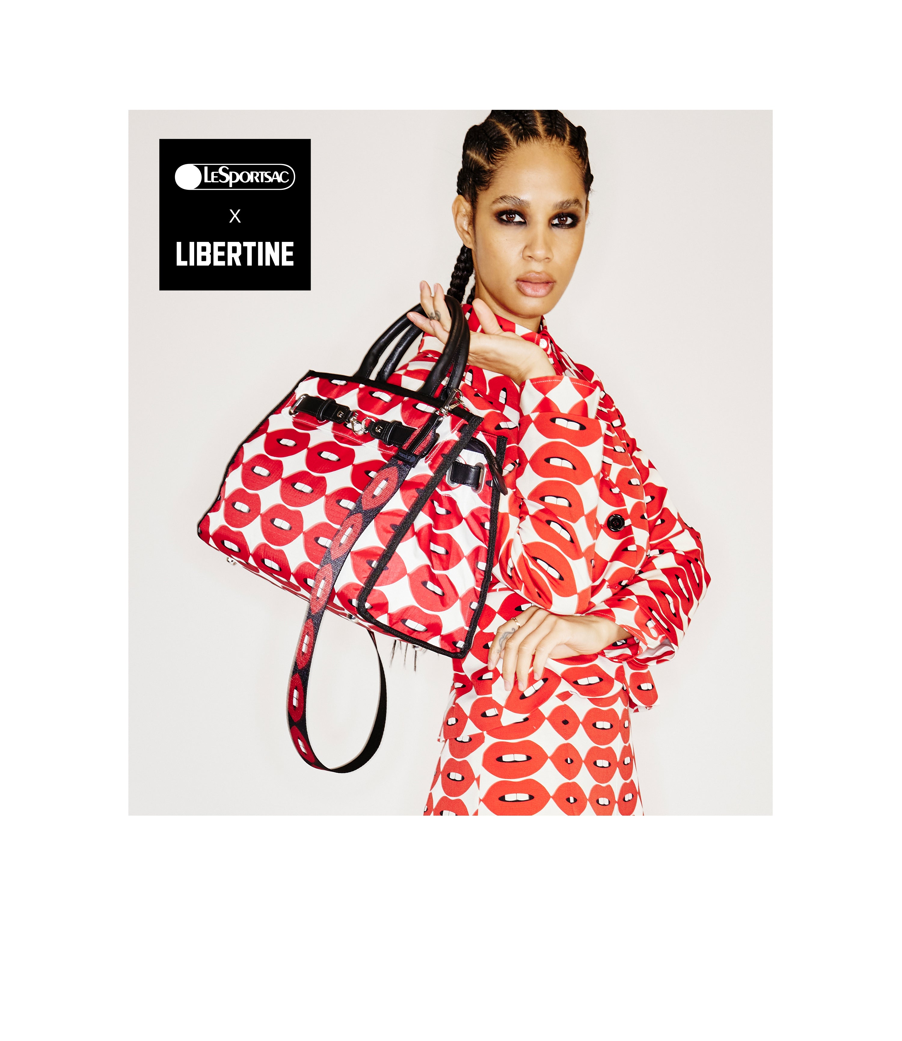 限定■LeSportsac×LIBERTINE■リップスジョニーバッグ Large Johnny Go Lightly - LeSportsac x Libertine Lips Johnny