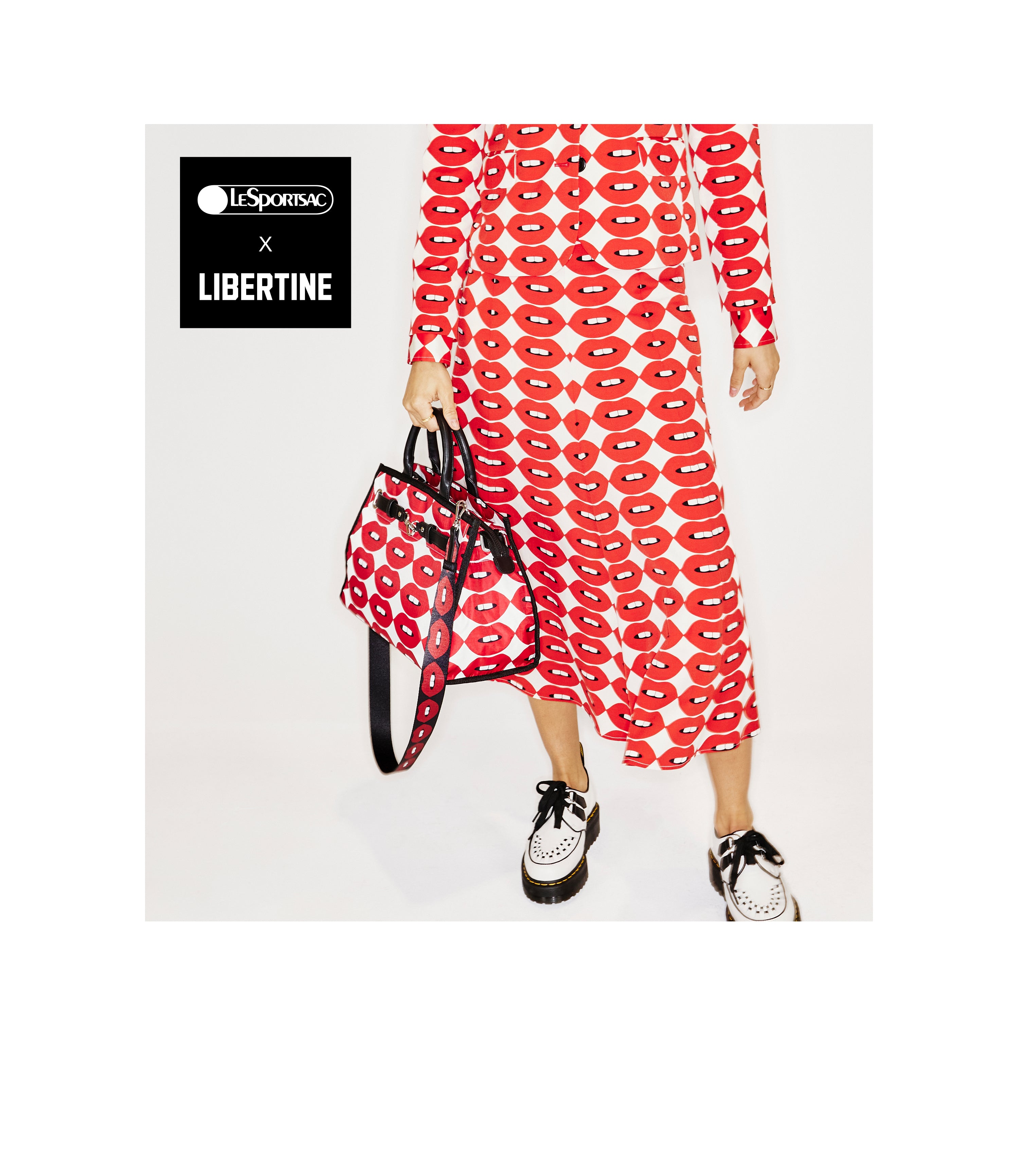 限定■LeSportsac×LIBERTINE■リップスジョニーバッグ Large Johnny Go Lightly - LeSportsac x Libertine Lips Johnny