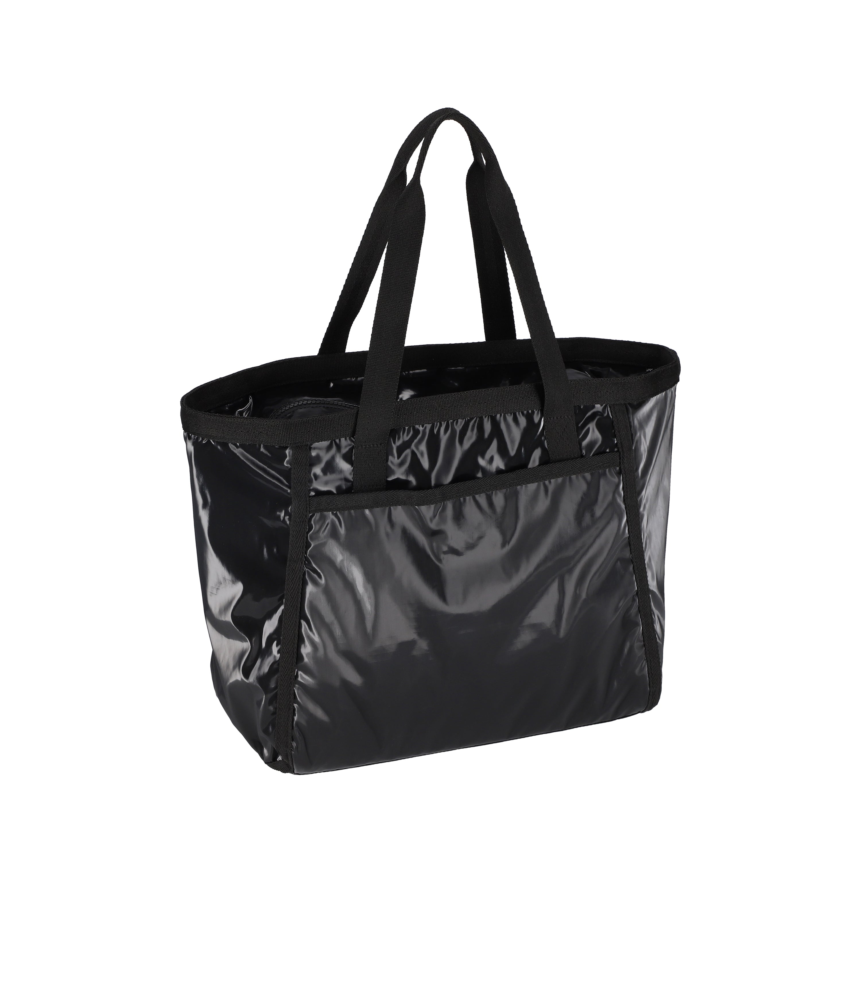 Shiny Black Medium Zip Tote| LeSportsac Shiny Black Medium Zip Tote| LeSportsac