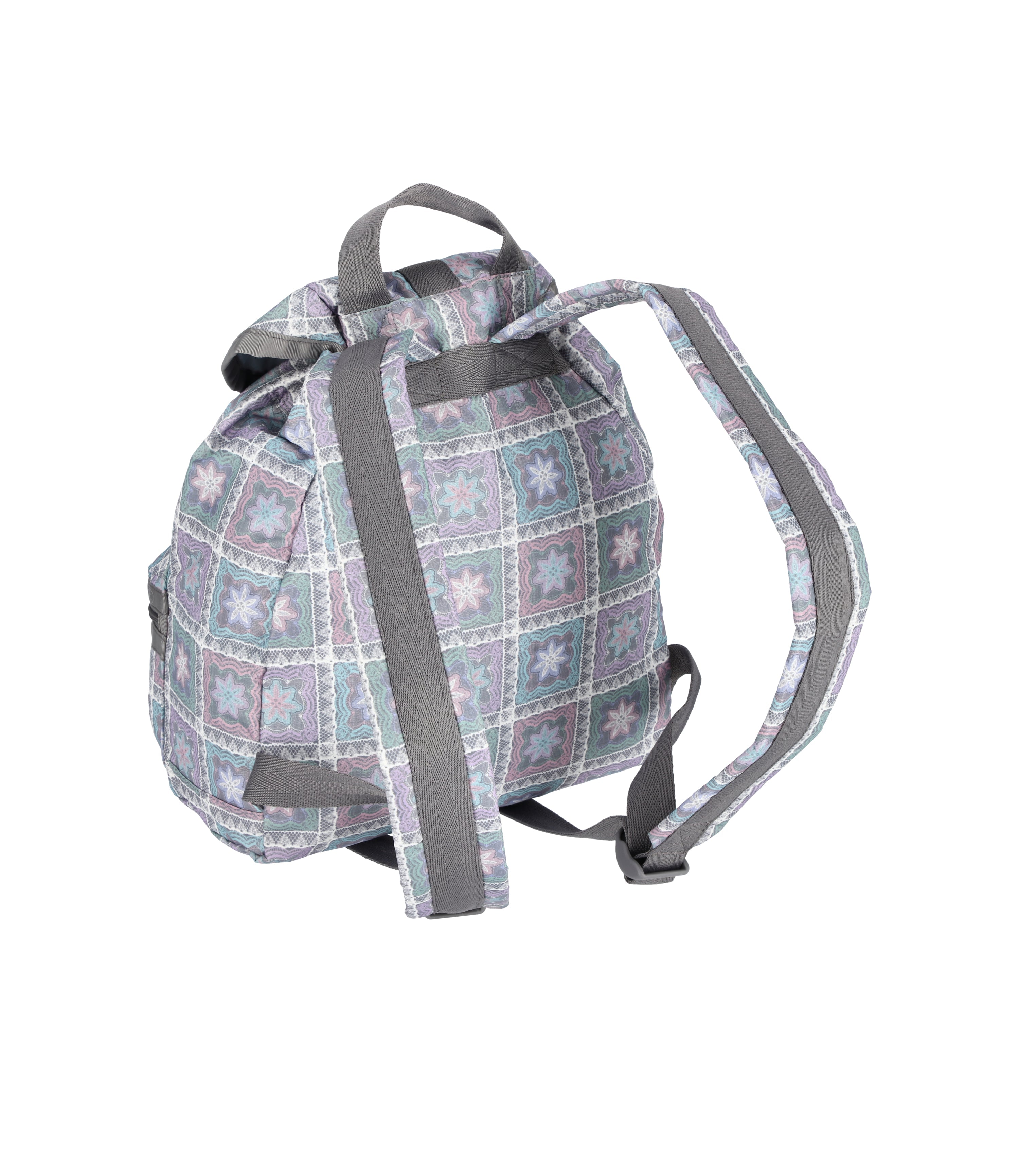 Small Voyager Backpack Pastel Geometric Lace LeSportsac