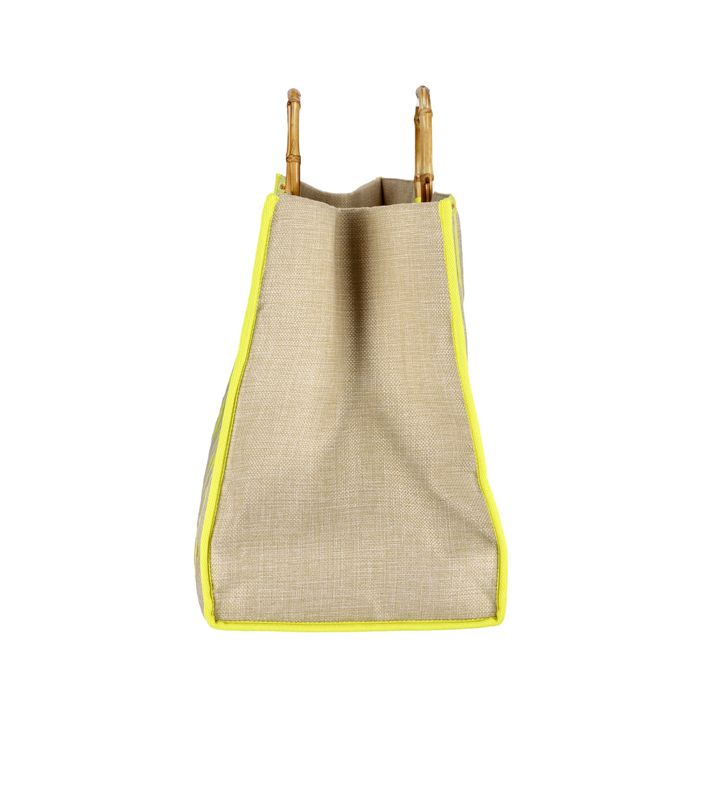 Large Bamboo Book Tote - Stripe Lemon – LeSportsac 