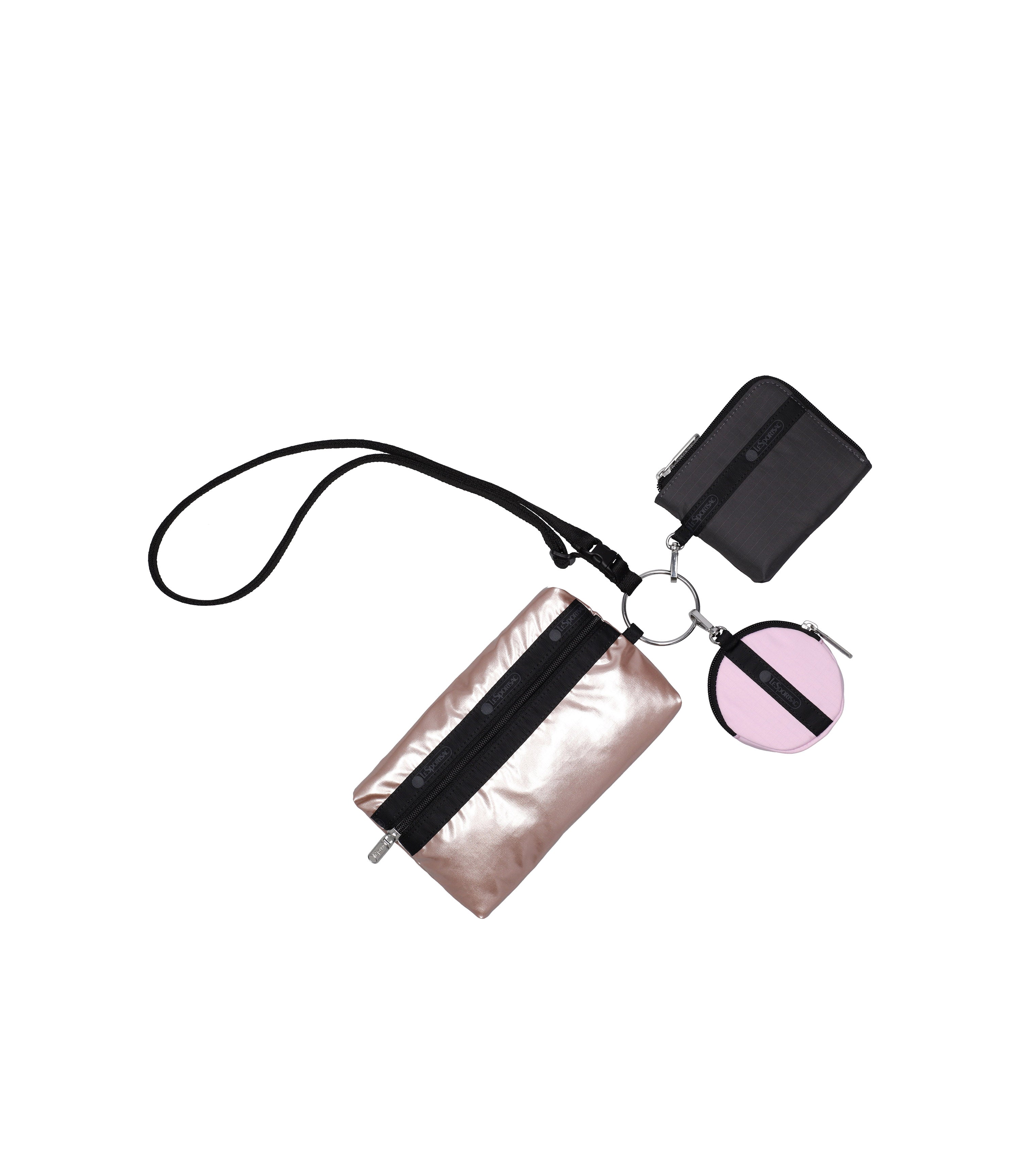 Multi Pouch Ring Set - Black/Rose Gold Shine/Pink – LeSportsac