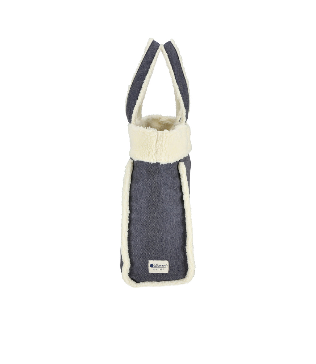 Two-Way Denim Tote - 26406993592368