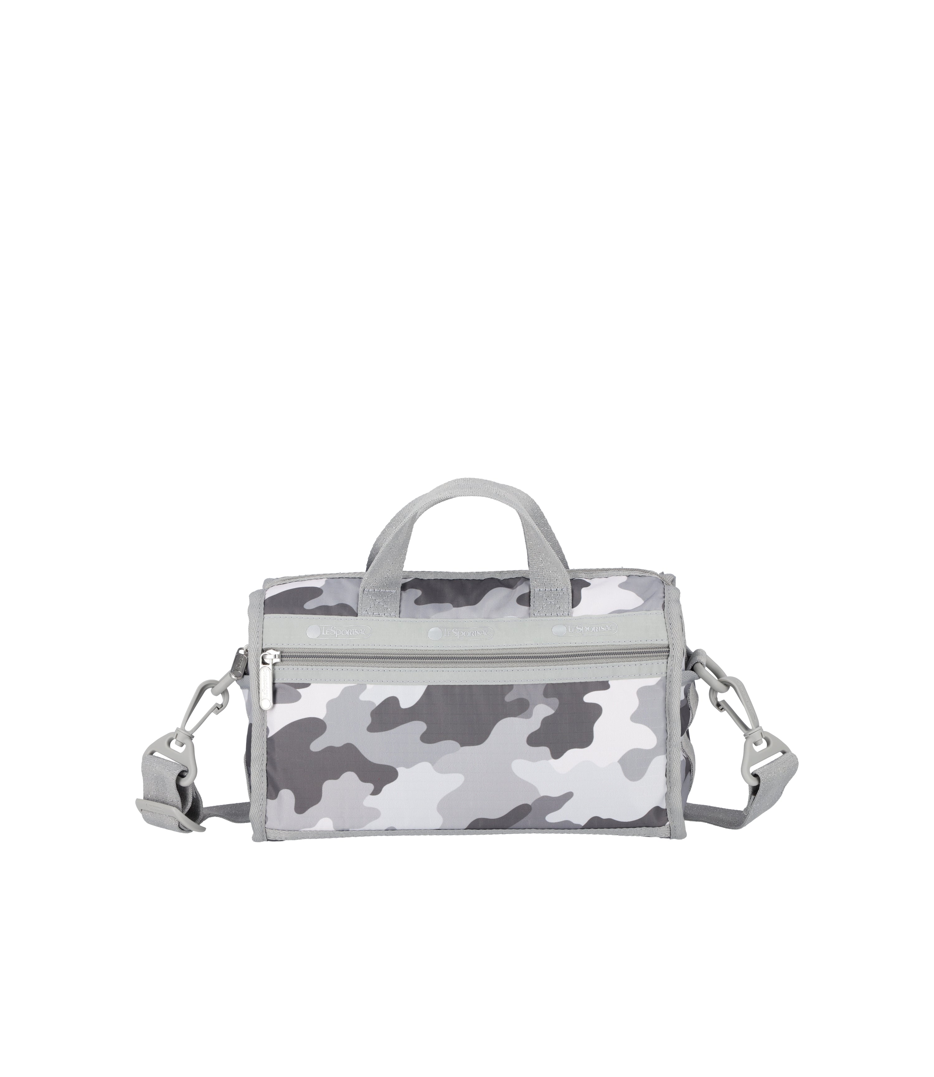Mini Duffel Crossbody - Glimmer Gray Camo print – LeSportsac