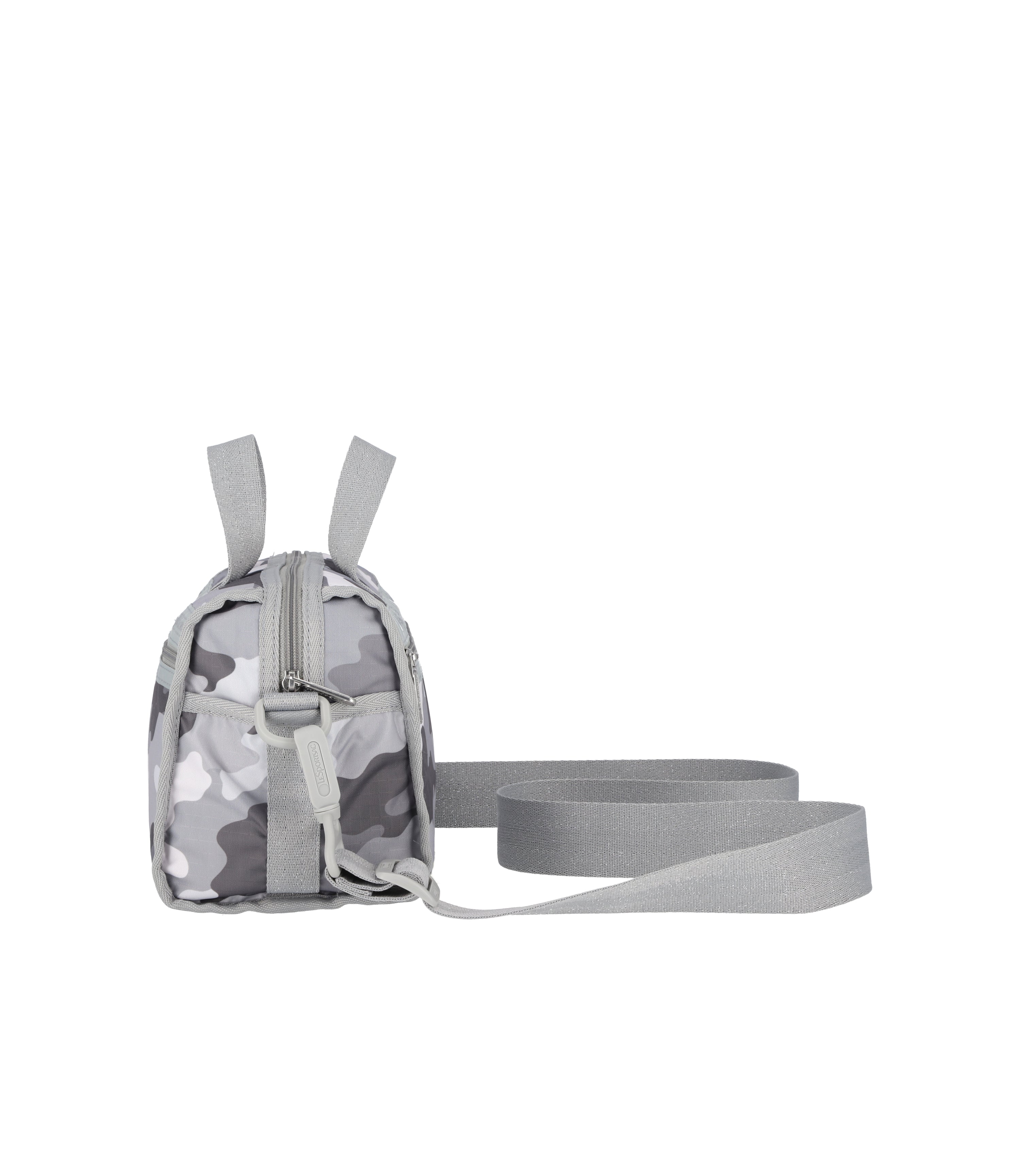 Mini Duffel Crossbody - Glimmer Gray Camo print – LeSportsac