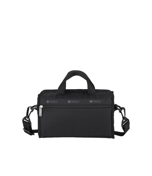 ★LeSportsac★ Recycled Black Mini Roll Bag 1499R086 Solid Black Mini Duffel Crossbody Bag | LeSportsac