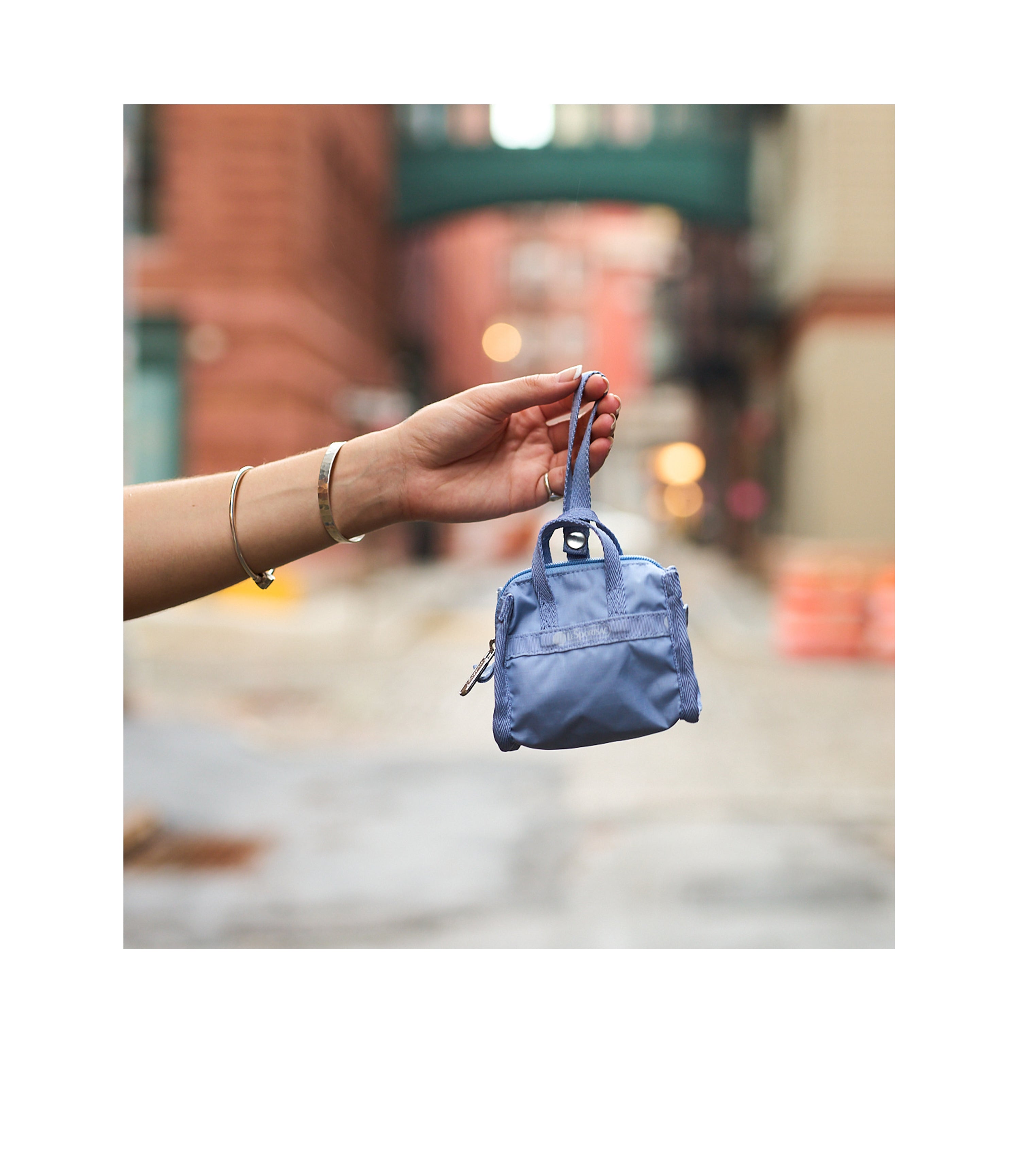 Micro Weekender Charm - Slate Blue solid – LeSportsac