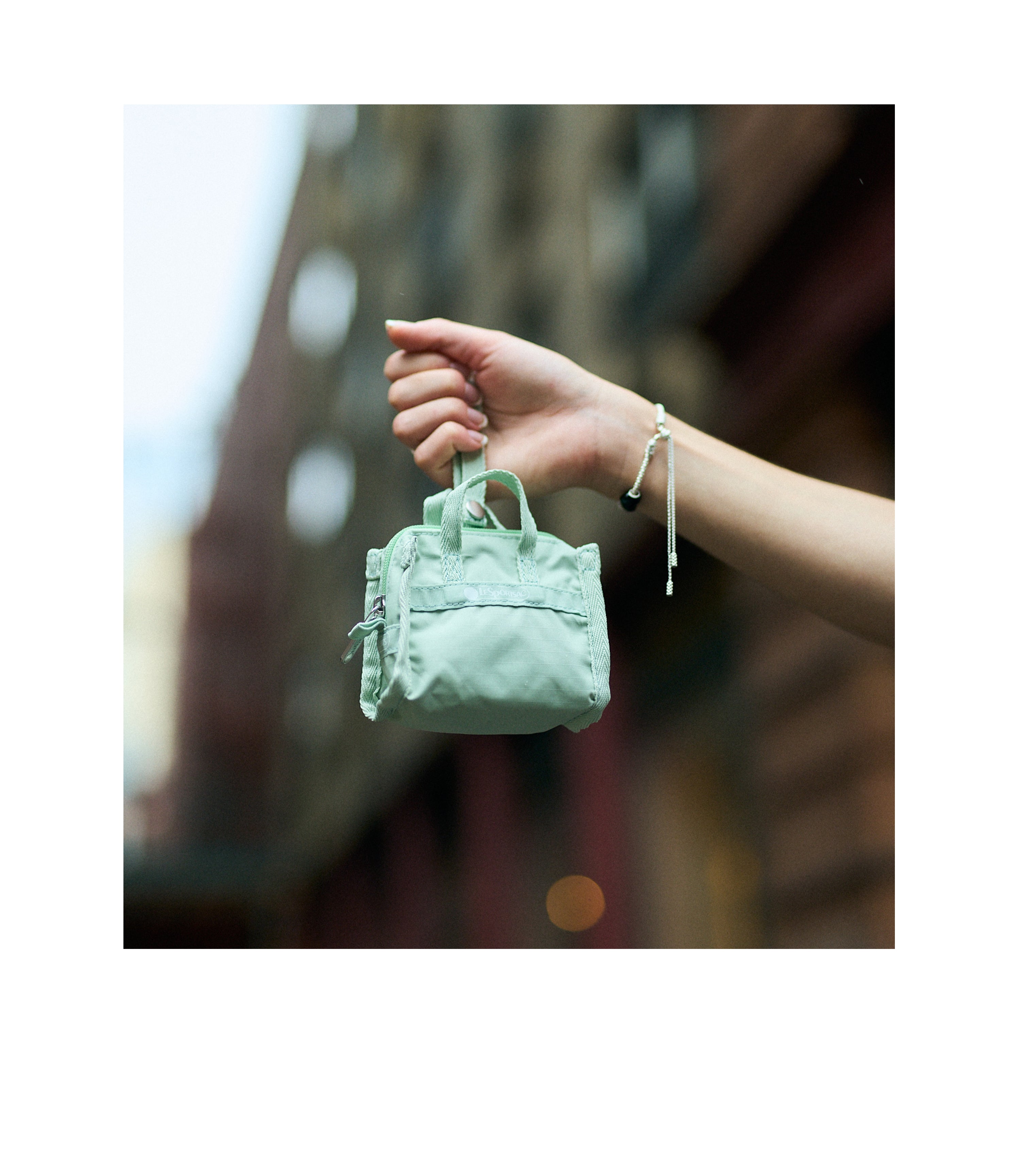 Micro Weekender Charm - Frosty Green solid – LeSportsac