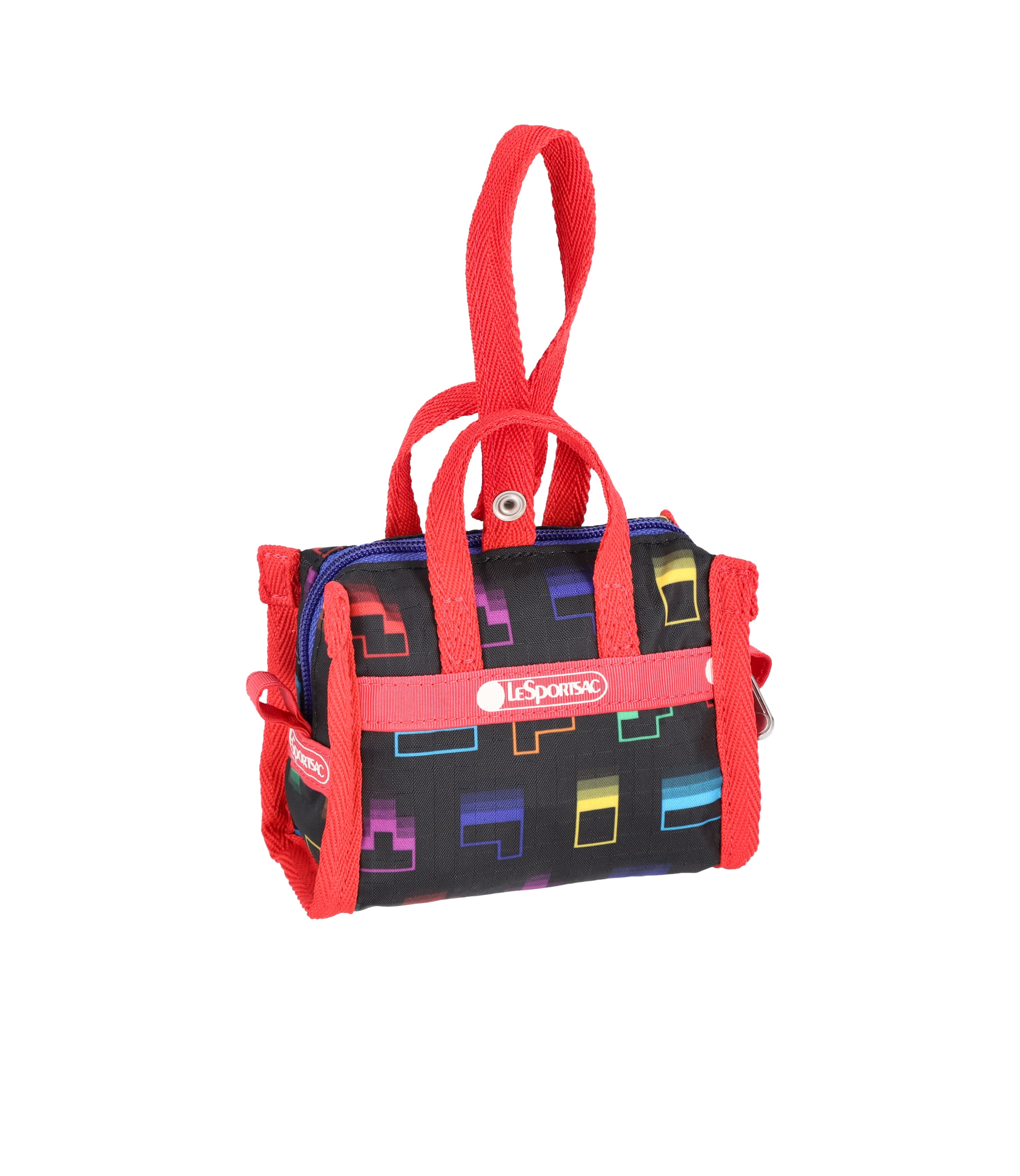 バッグチャーム LeSportsac CLS MICRO WEEKENDER CHARM CLASSICAL CHERRY Micro Weekender Charm - Tetris™ Falling Blocks/Pink – LeSportsac