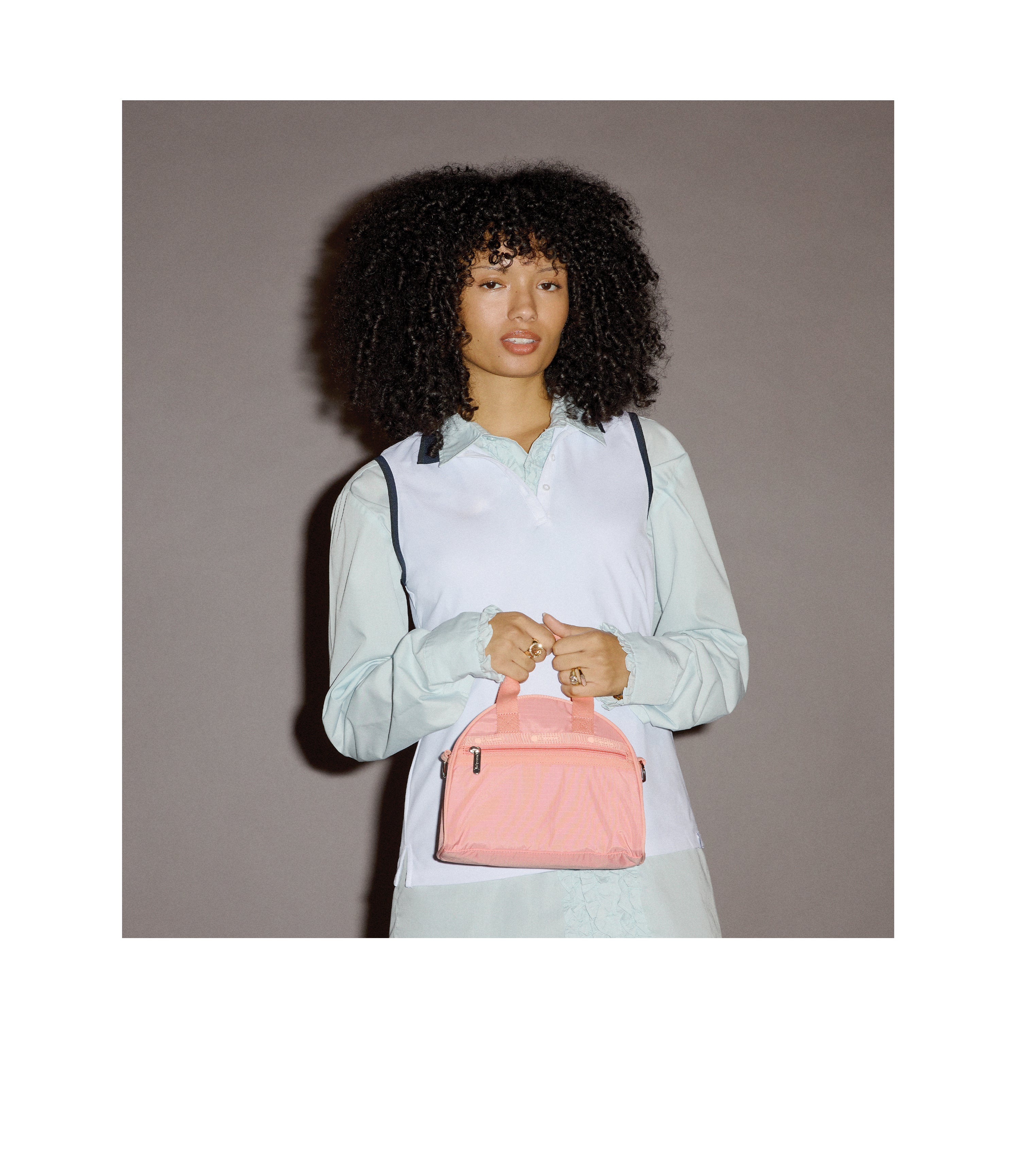 Round Small Satchel - Coral Punch solid – LeSportsac